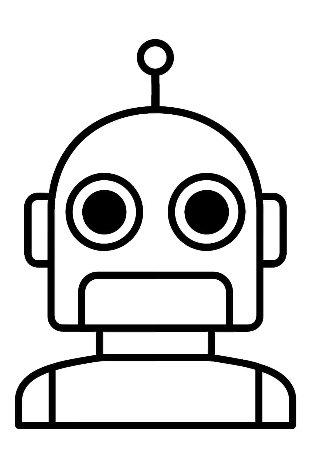 Robot Coloring Pages - Friendly Robot Head for Toddlers