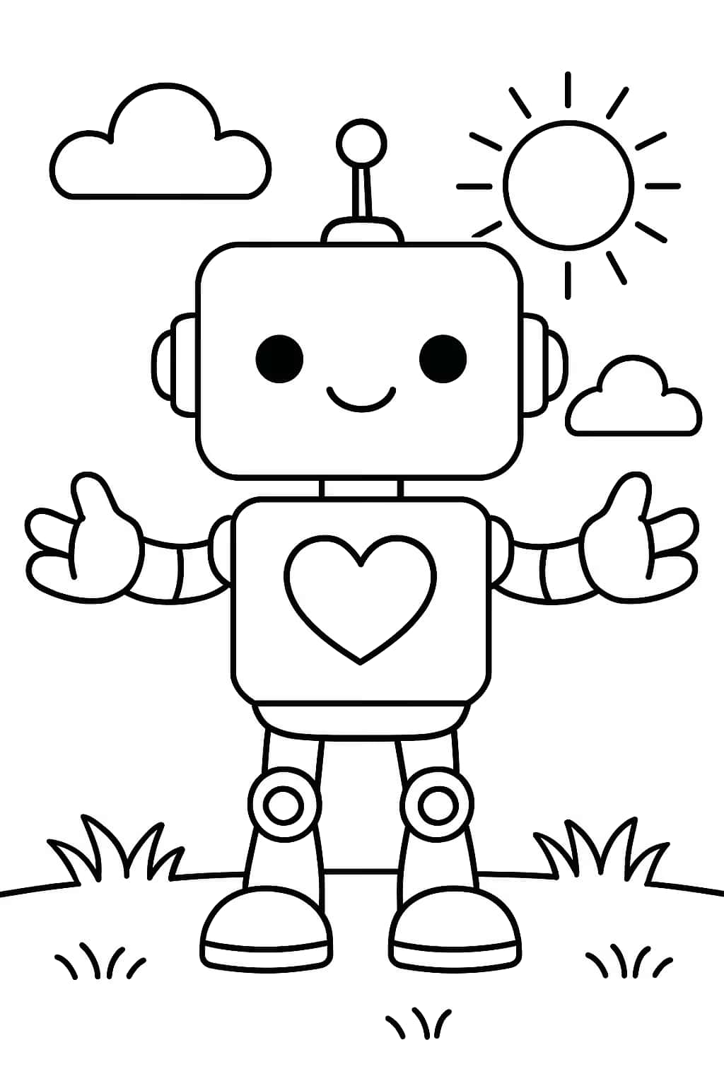 Robot Coloring Pages - Robot Best Friend for Kids