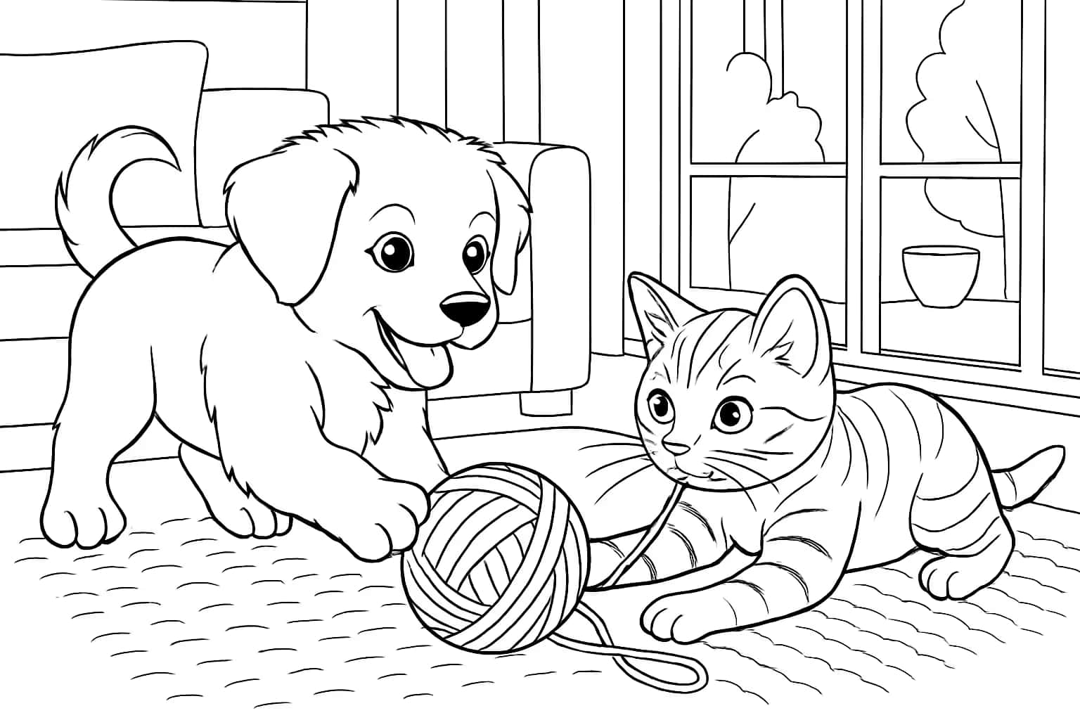 将照片转换为填色页的前后对比