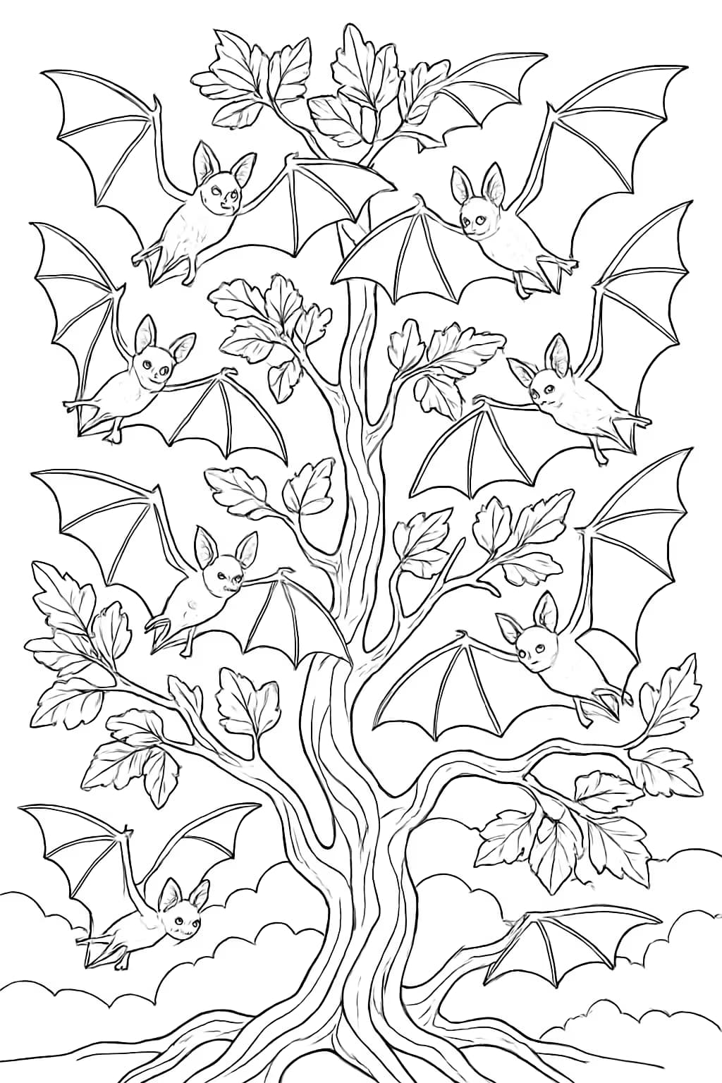 Páginas para colorear de murciélagos