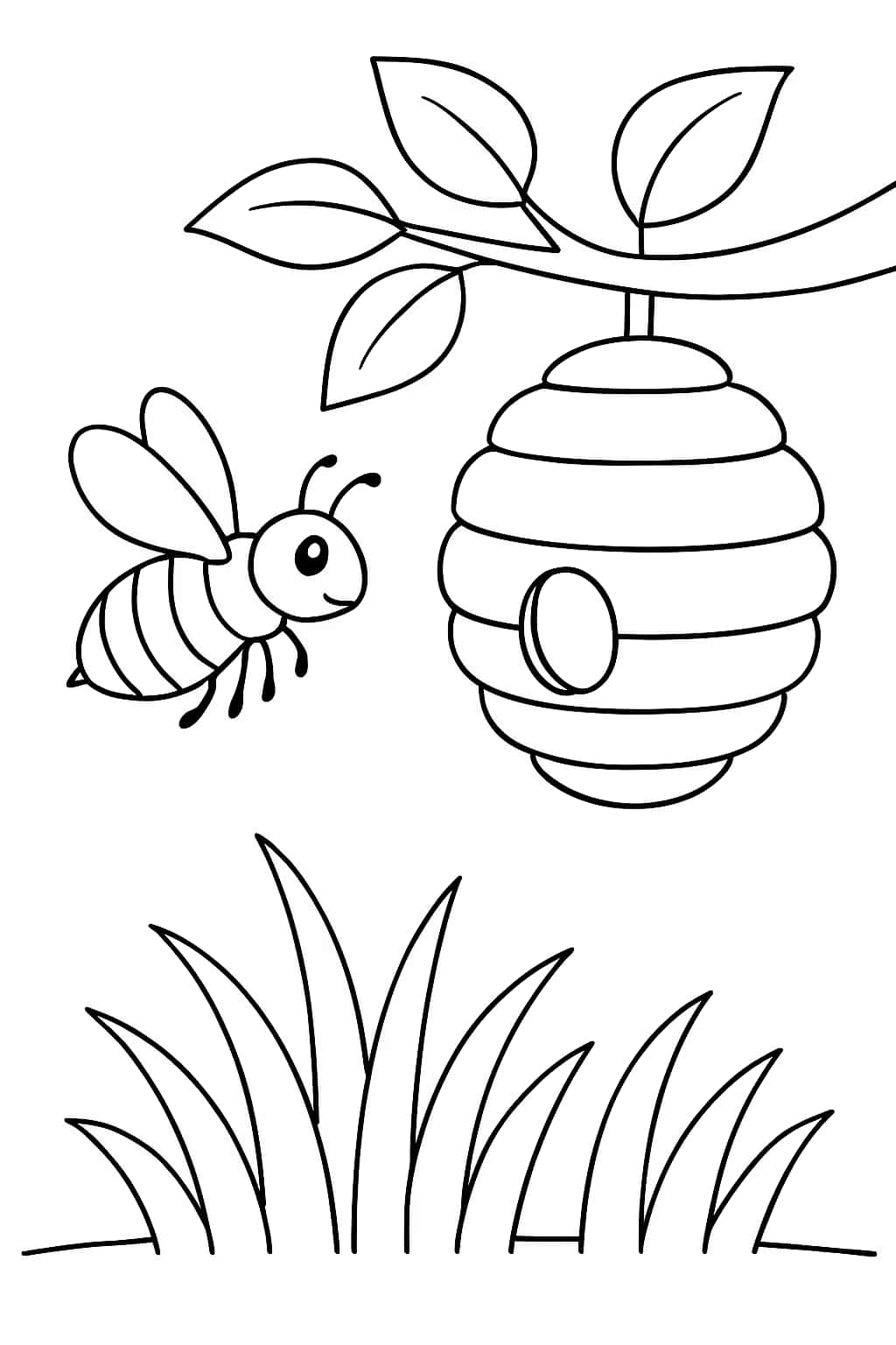 蜜蜂涂色頁|蜂巢場景適合青少年