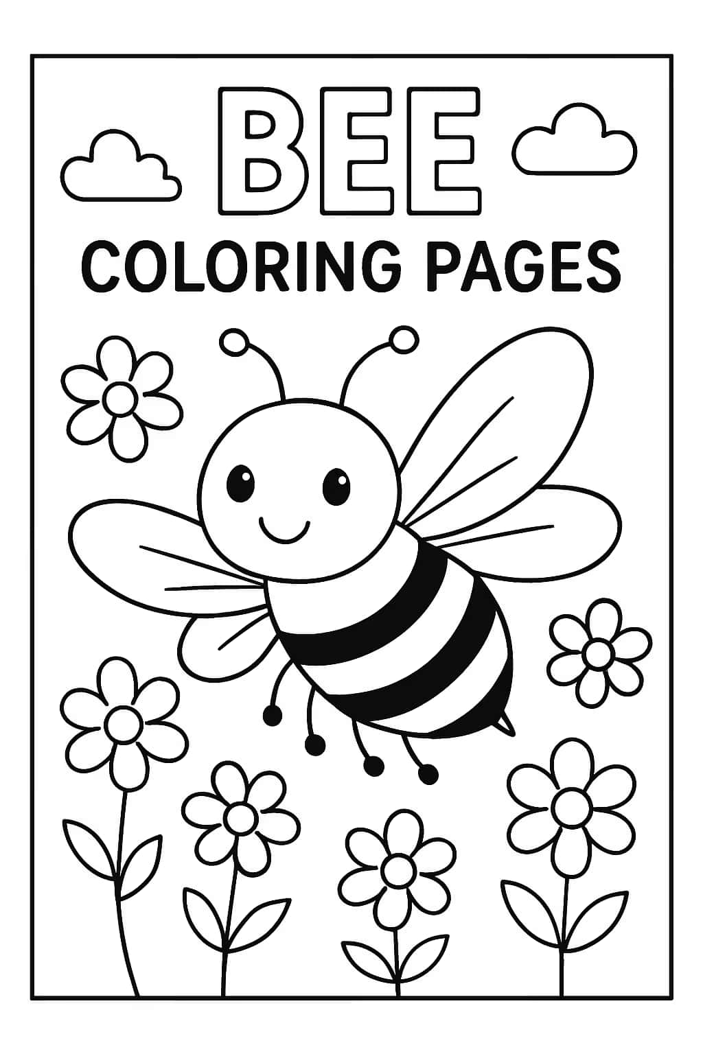蜜蜂涂色頁 | 可打印趣味線稿