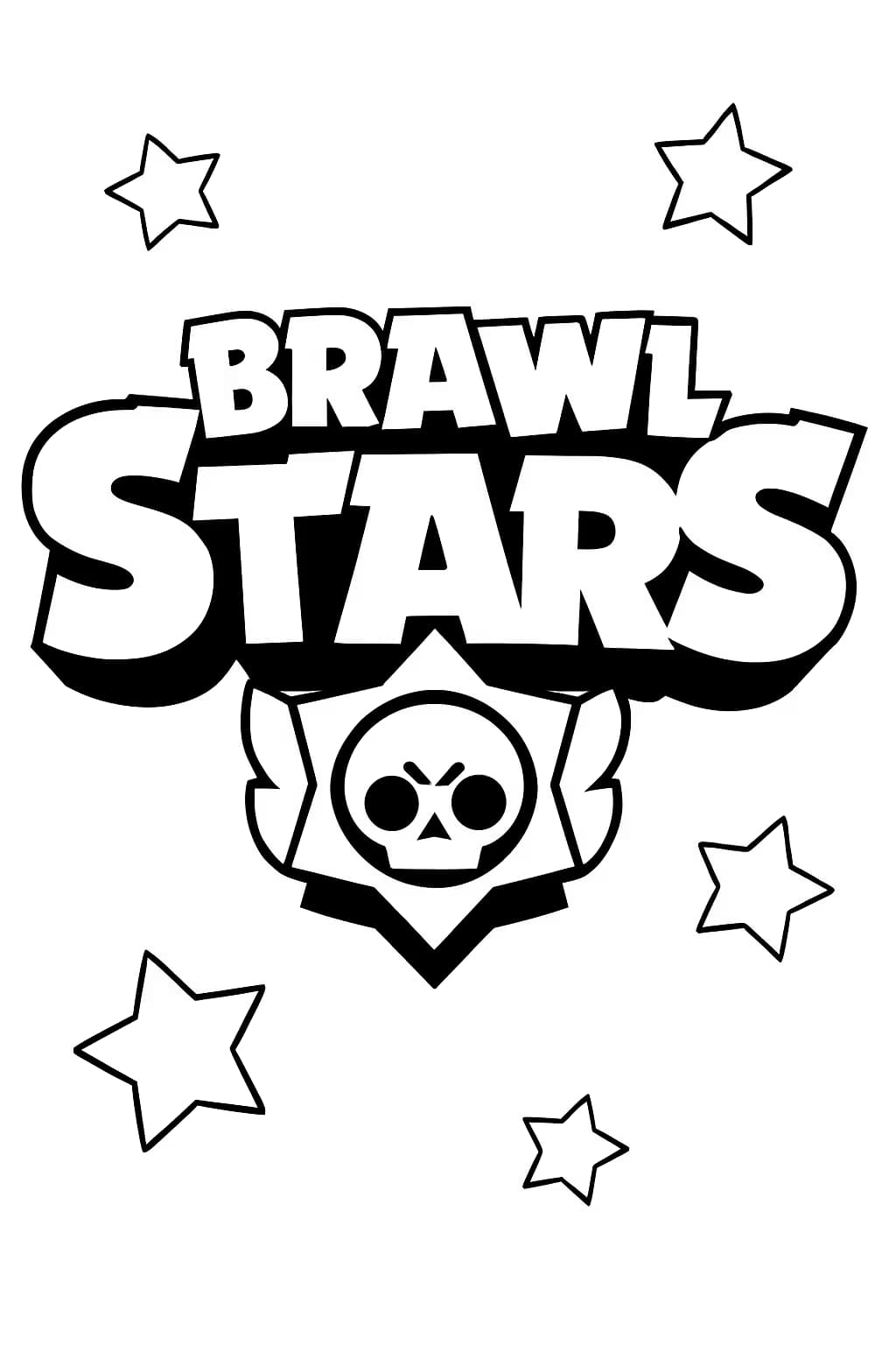 Brawl Stars 涂色頁|遊戲標誌線稿簡易圖下載