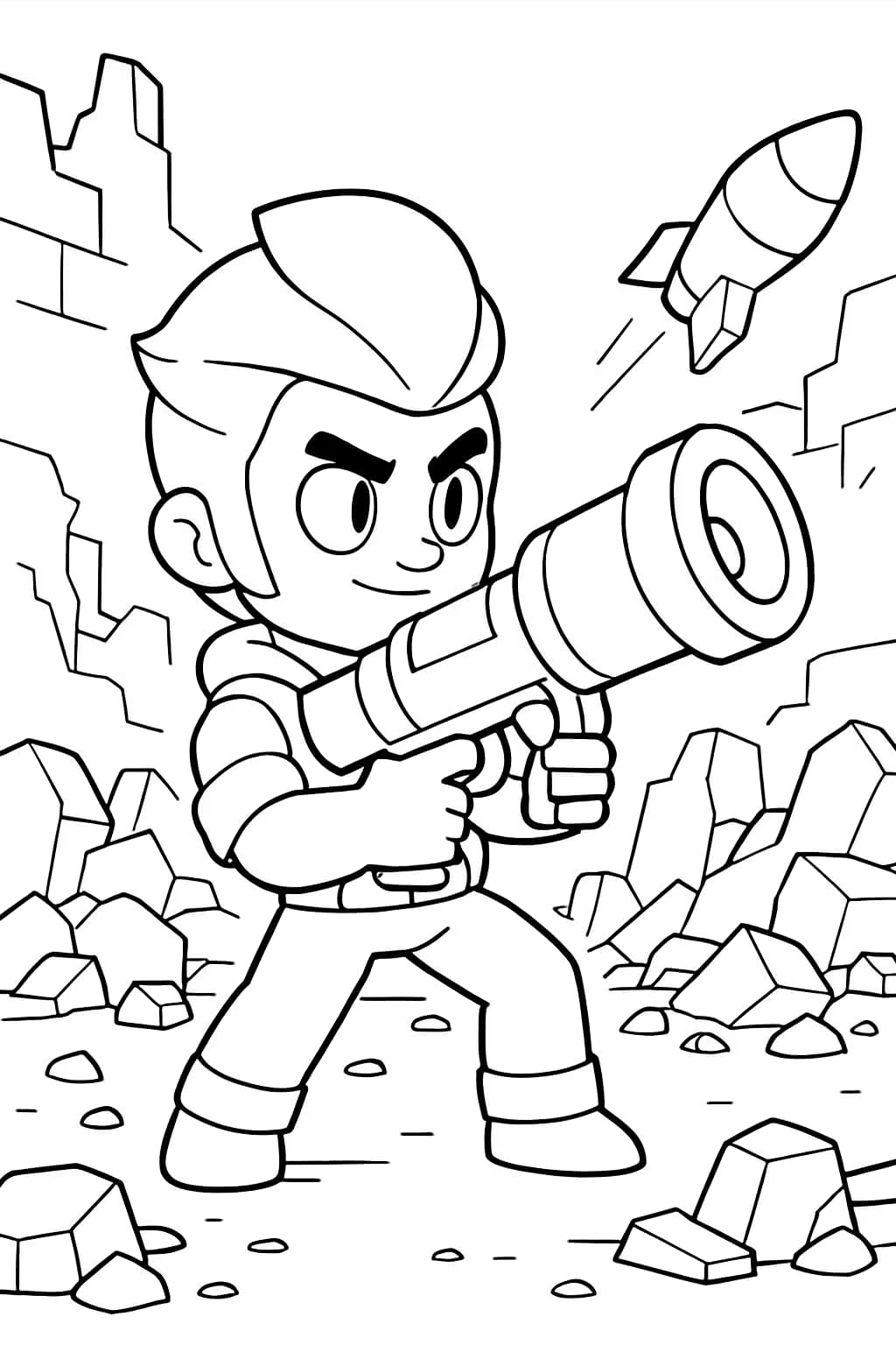 Brawl Stars 涂色頁|Brock 火箭動作場景