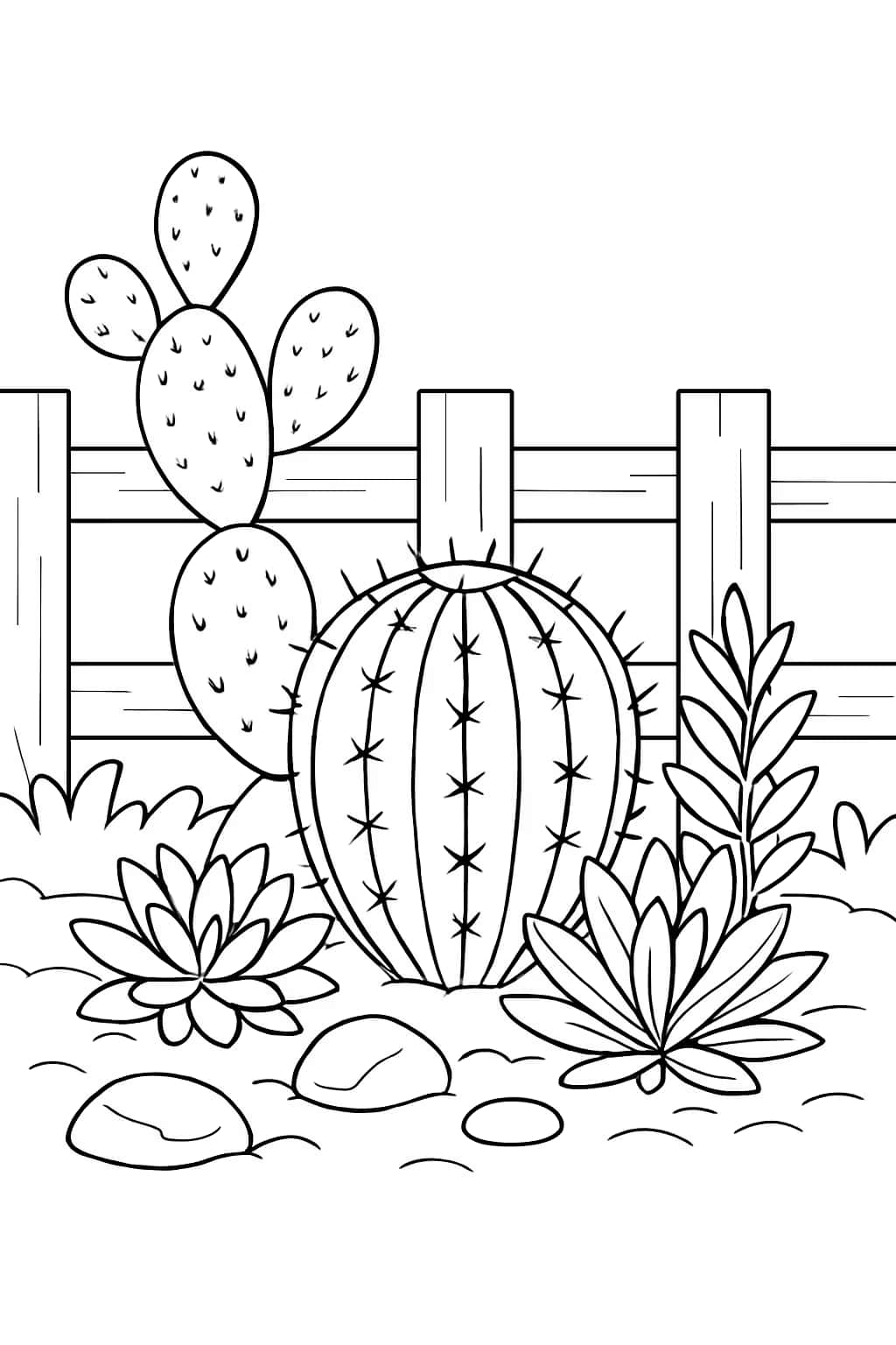 Cactus Coloring Pages - Cactus Garden for Teens
