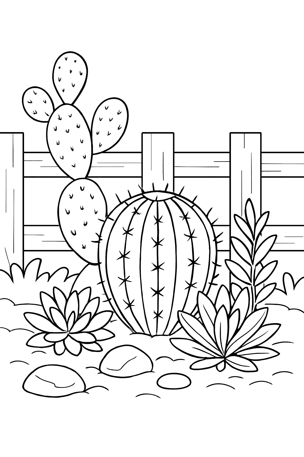 Cactus Coloring Pages - Cactus Garden for Teens