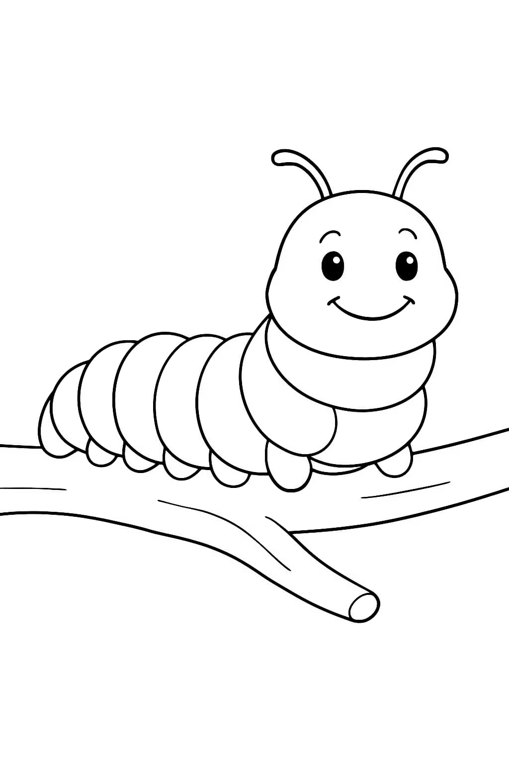 Caterpillar Coloring Pages – Simple Cute Caterpillar for Toddlers