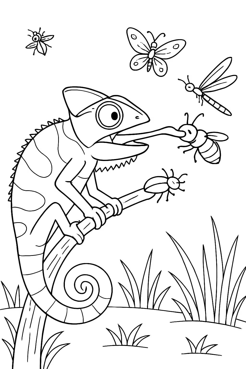Camaleonte Pagina da Colorare