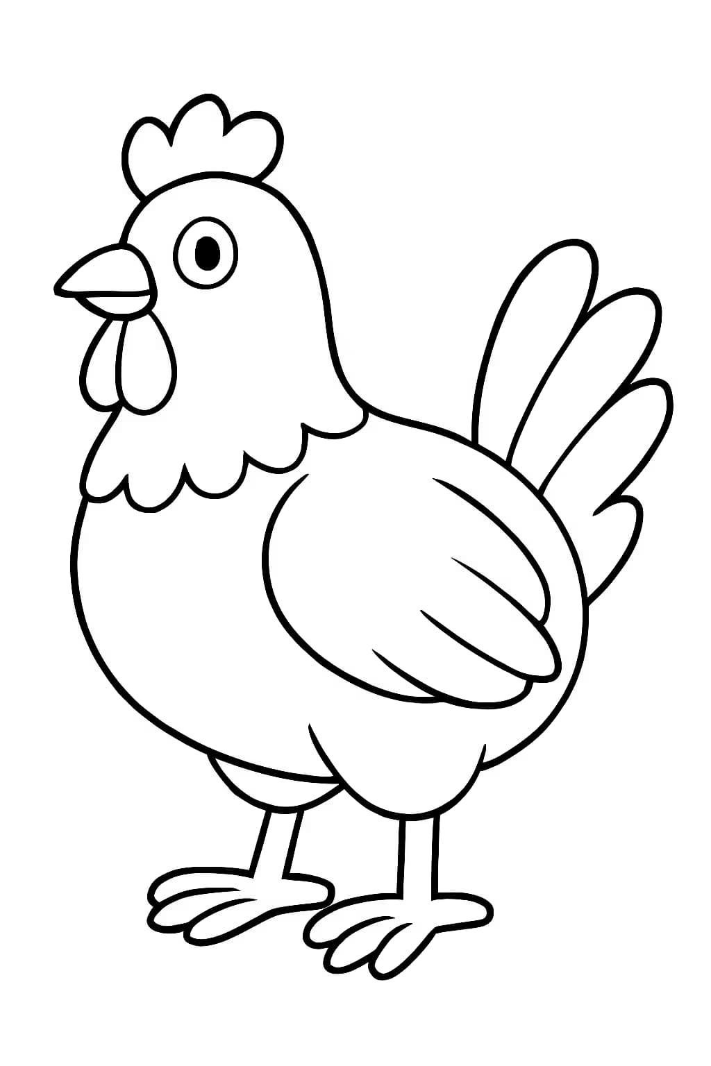 Cute Chicken Coloring Pages for Toddlers
