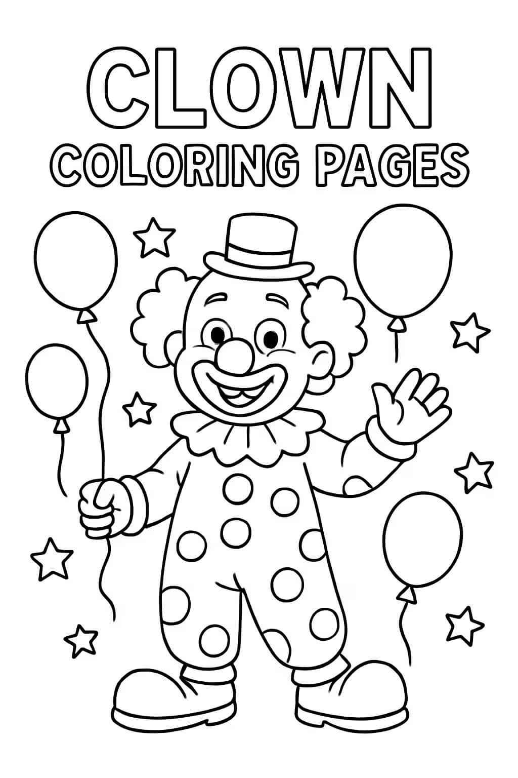 小丑涂色頁 | 馬戲團趣味可打印線稿
