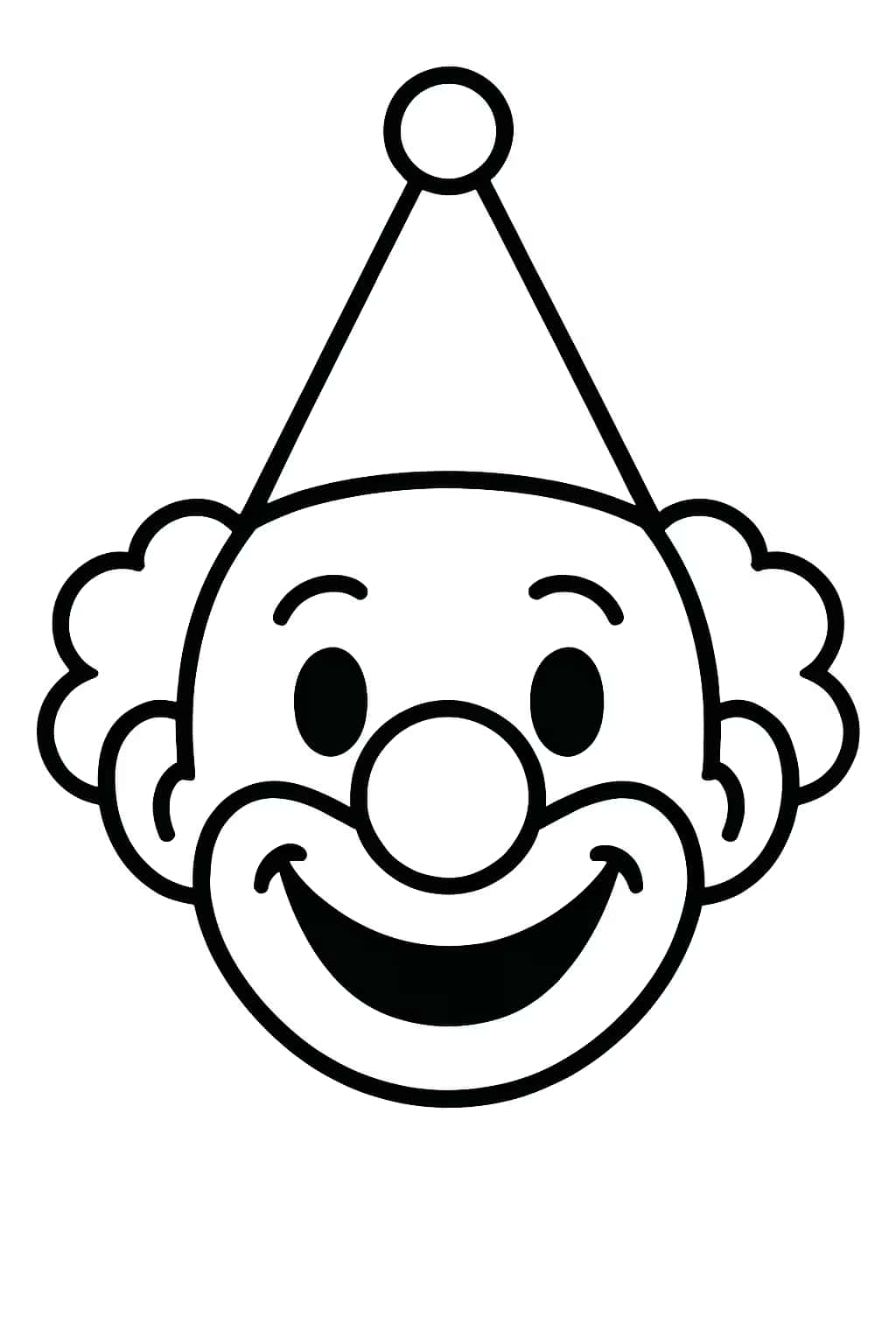 小丑涂色页|簡單小丑臉適合幼兒打印