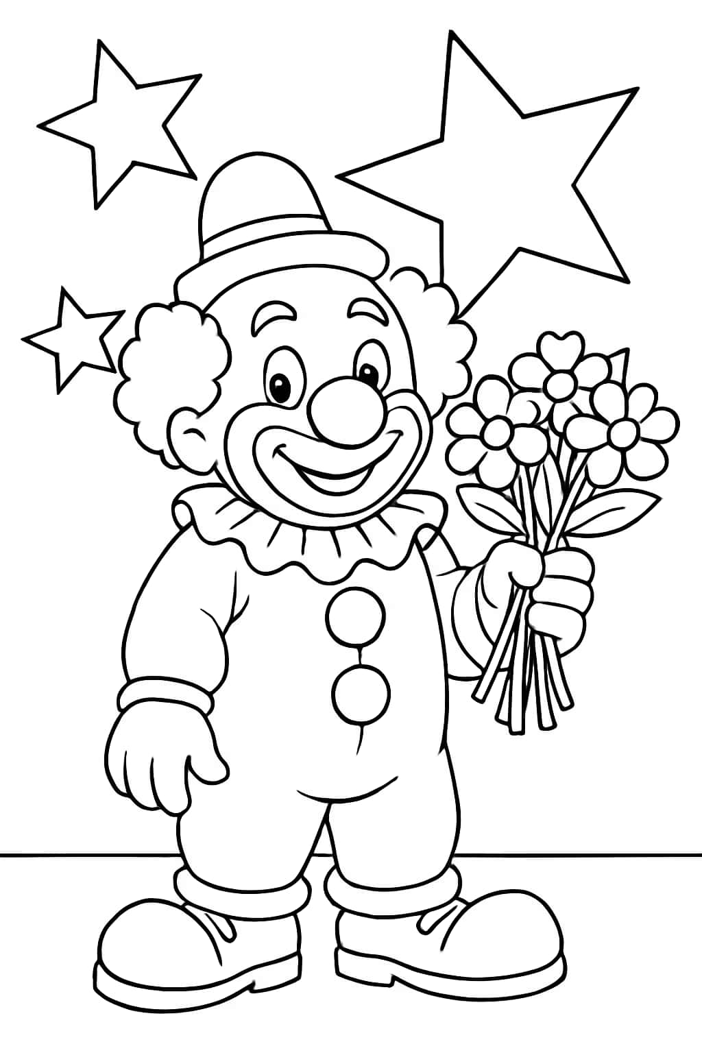 小丑涂色頁|Clown Coloring Pages 線稿下載及列印