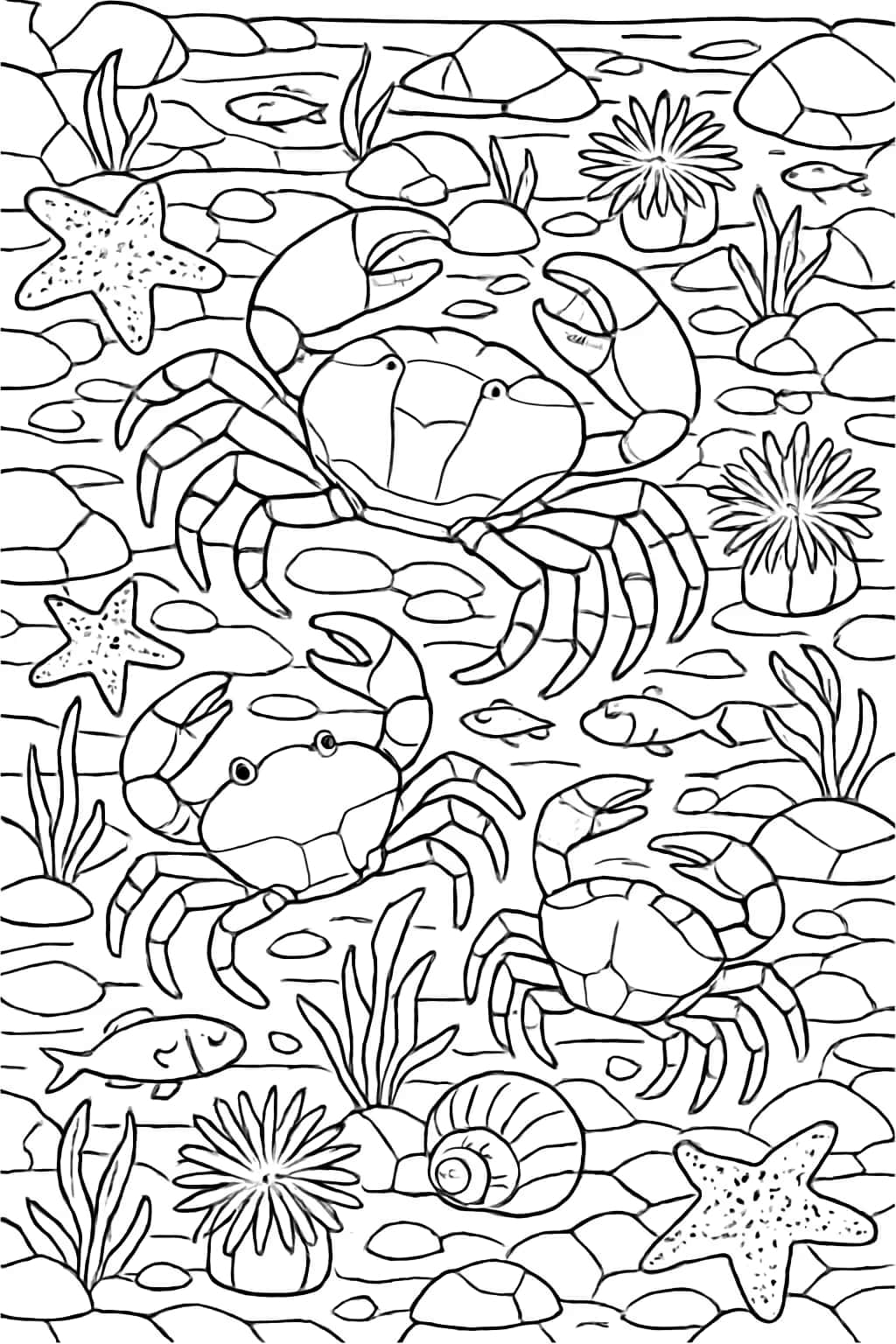 Páginas para colorear de cangrejos