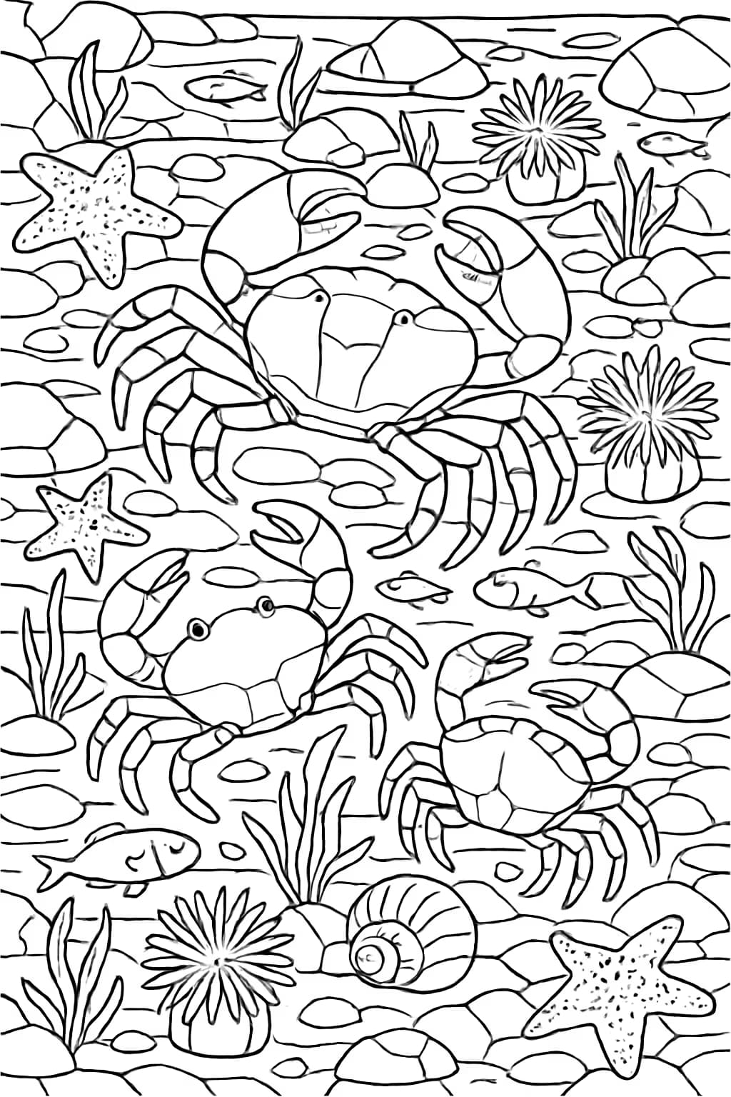 게 조개풀 생태계 색칠공부 페이지