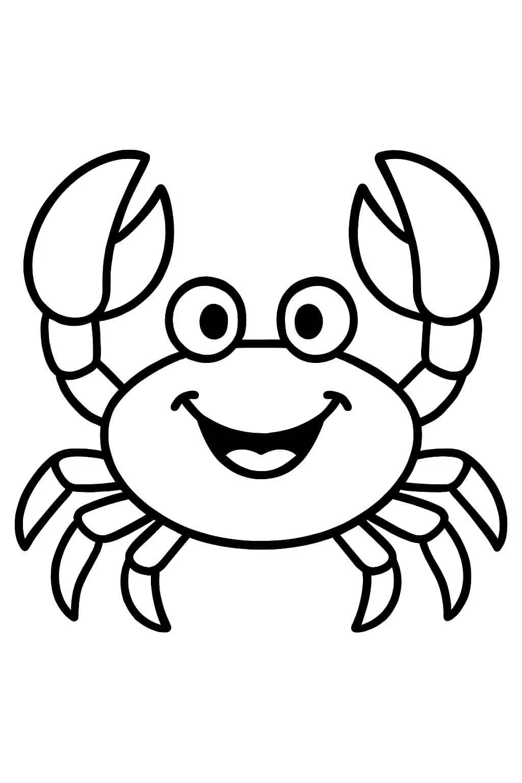 かわいいカニの顔ぬりえページ|幼児向け crab coloring pages