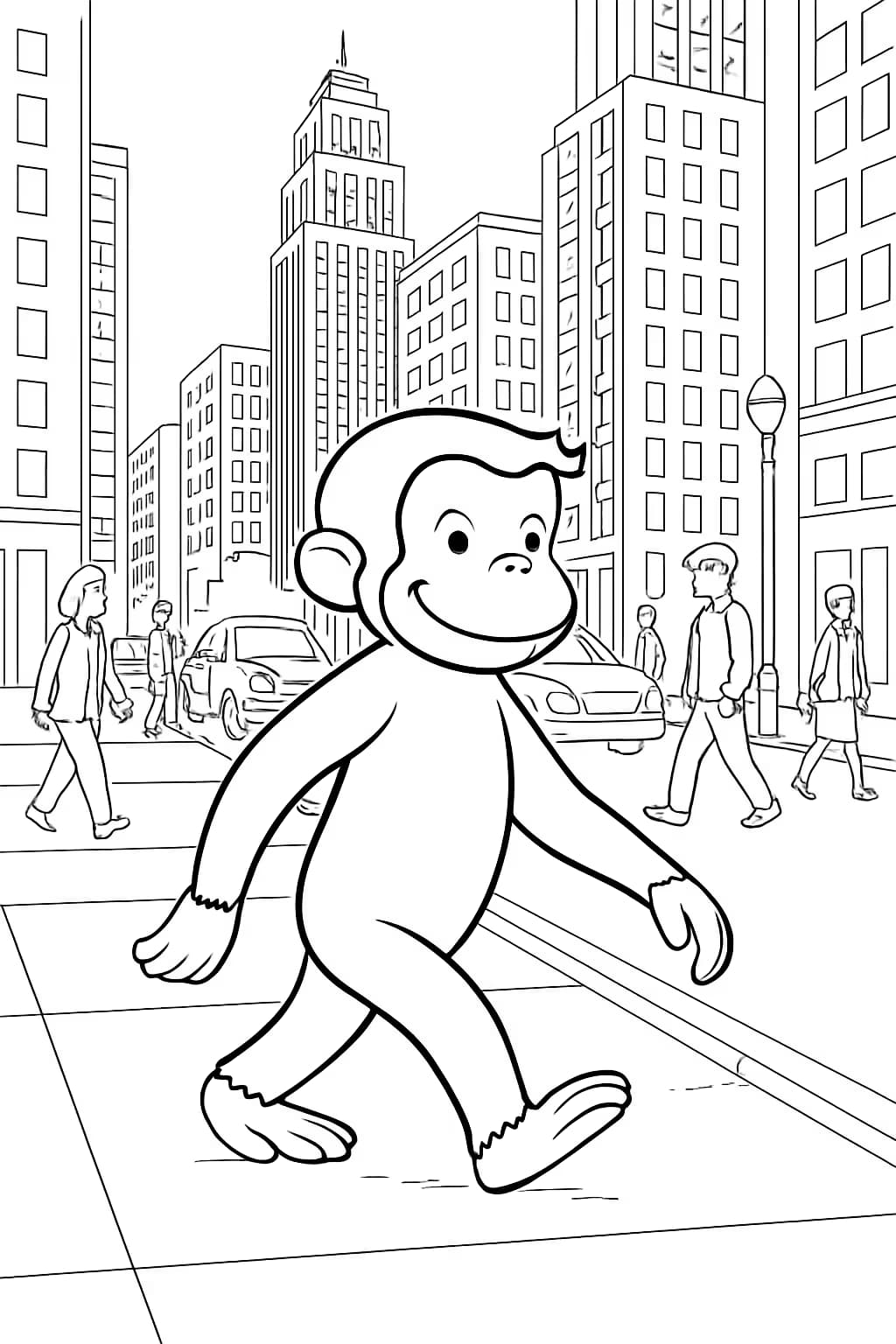Curious George Coloring Pages – City Adventure for Teens