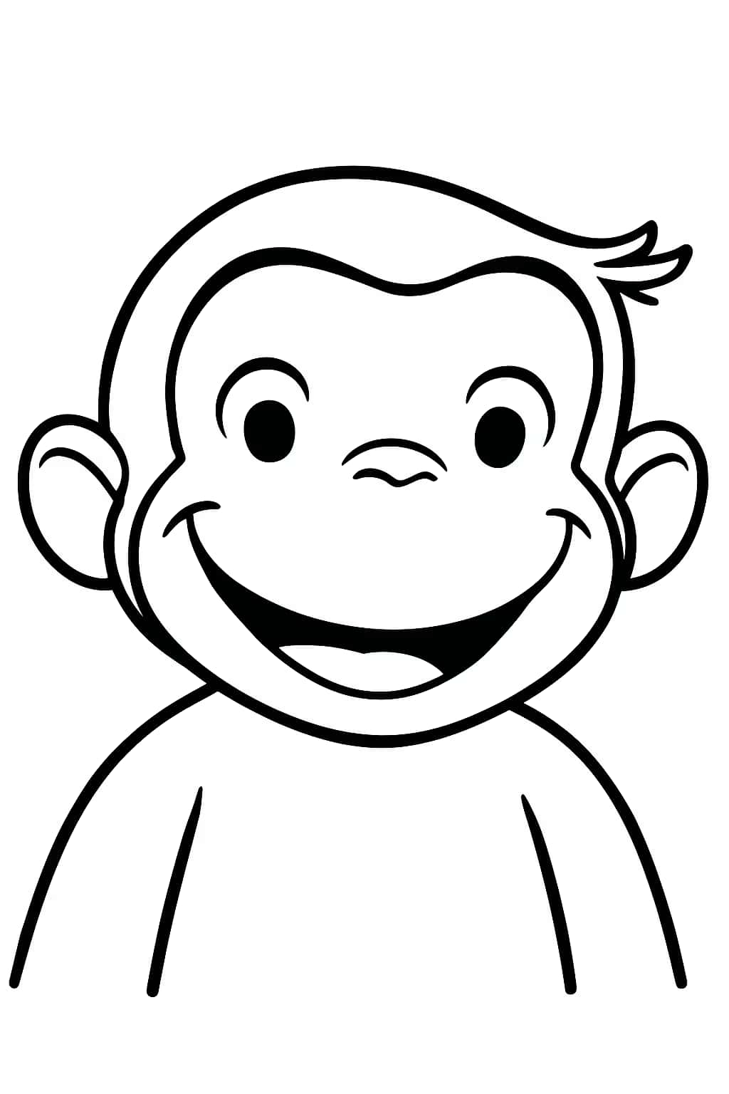 Curious George Coloring Pages - Simple Face Coloring for Toddlers