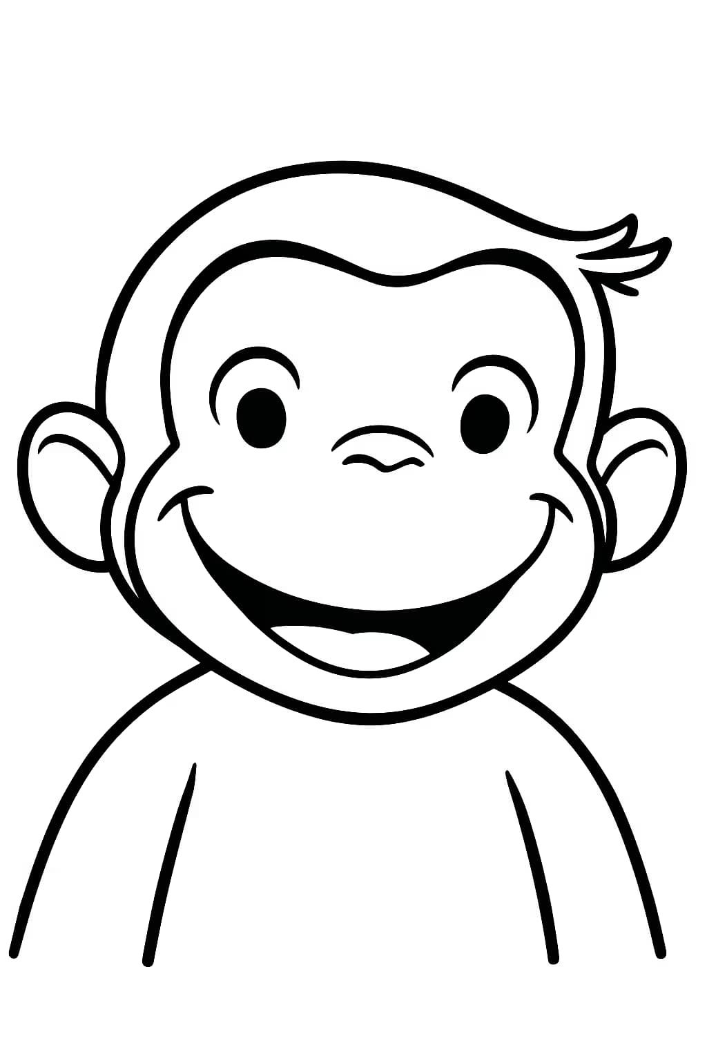 Curious George Coloring Pages – Simple Face Coloring for Toddlers