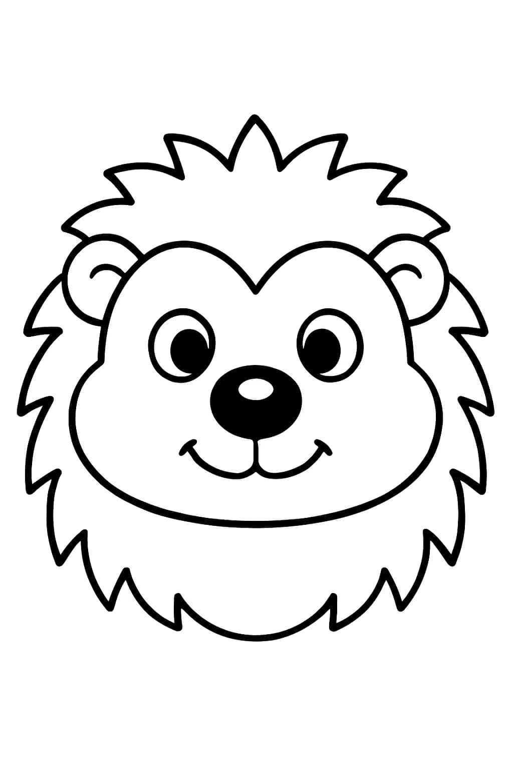 刺蝟涂色頁|可愛刺蝟臉簡單涂色圖下載