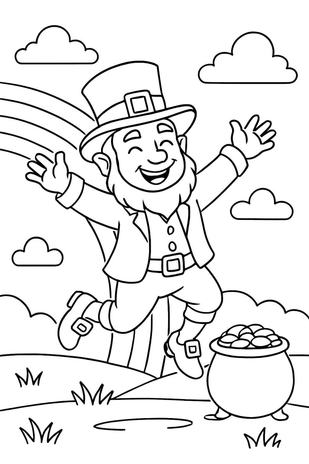Leprechaun Coloring Pages - Leprechaun at the Rainbow