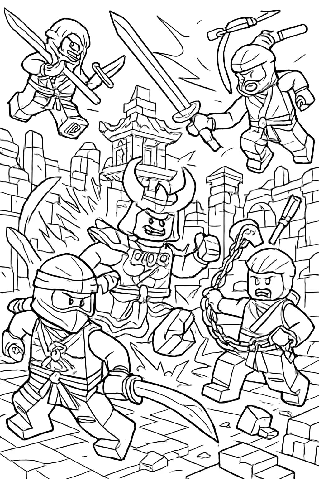 Ninjagoぬりえページ|壮大なヴィランバトル