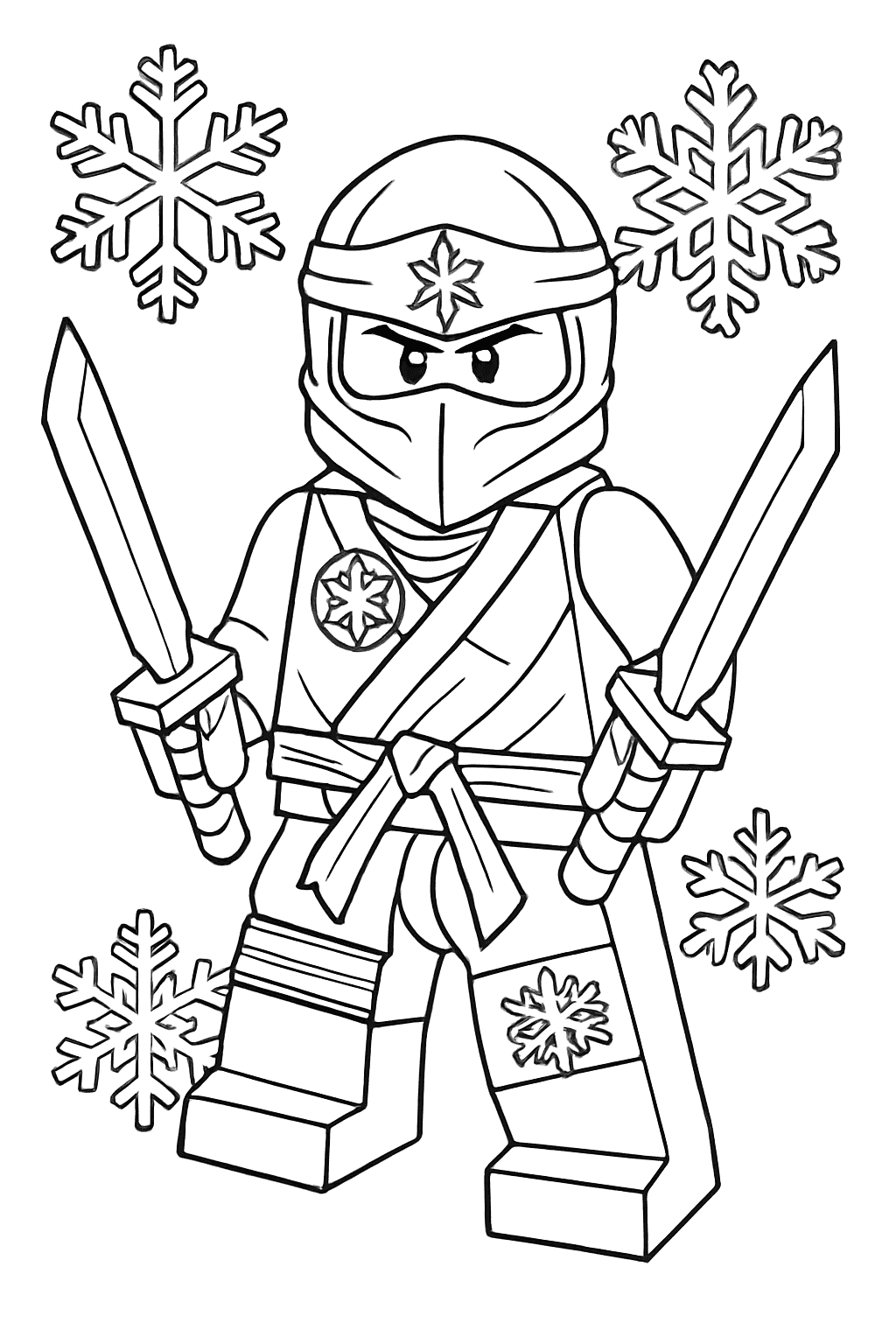 Ninjago Coloring Pages - Zane with Ice Blades