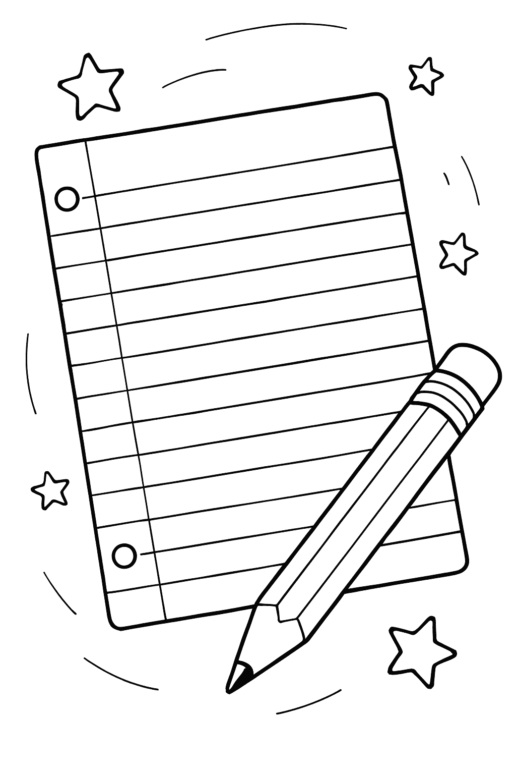 Notebook Paper Coloring Pages - Printable Sheets for Kids
