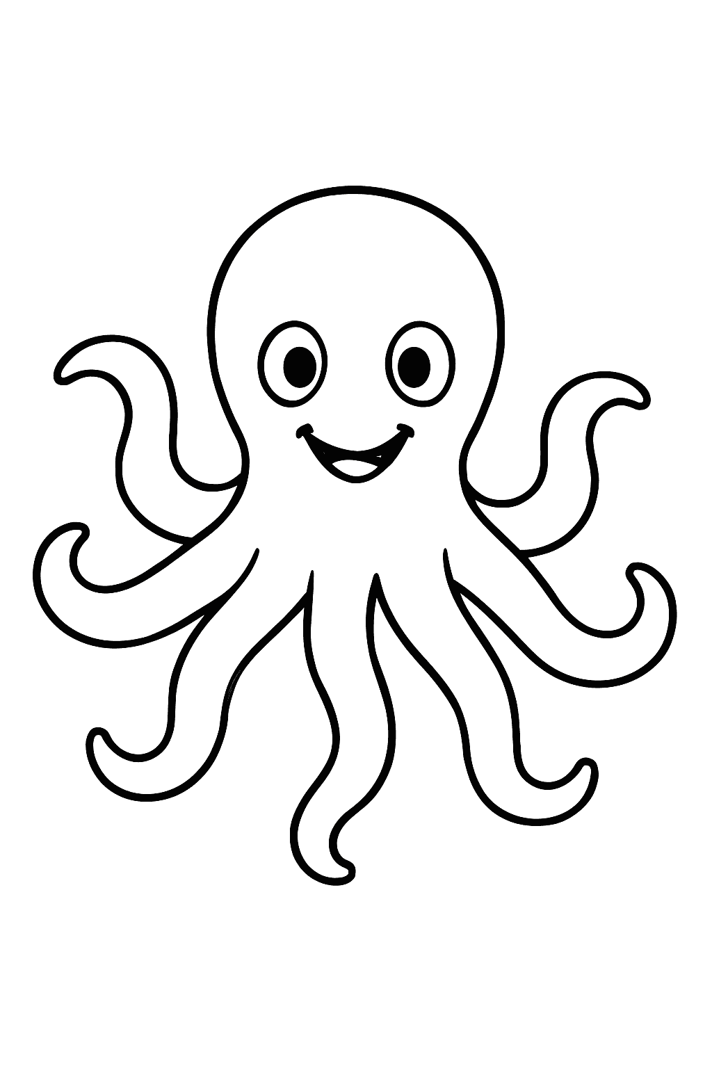 Octopus Coloring Pages - Happy Octopus Printable for Toddlers