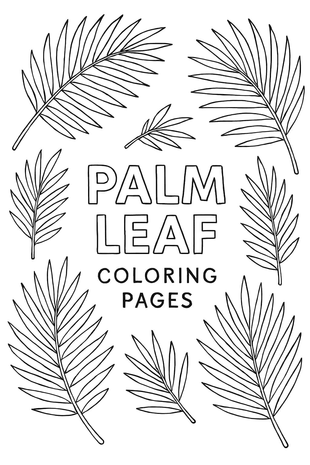 Palm Leaf Coloring Pages | Printable Tropical Art
