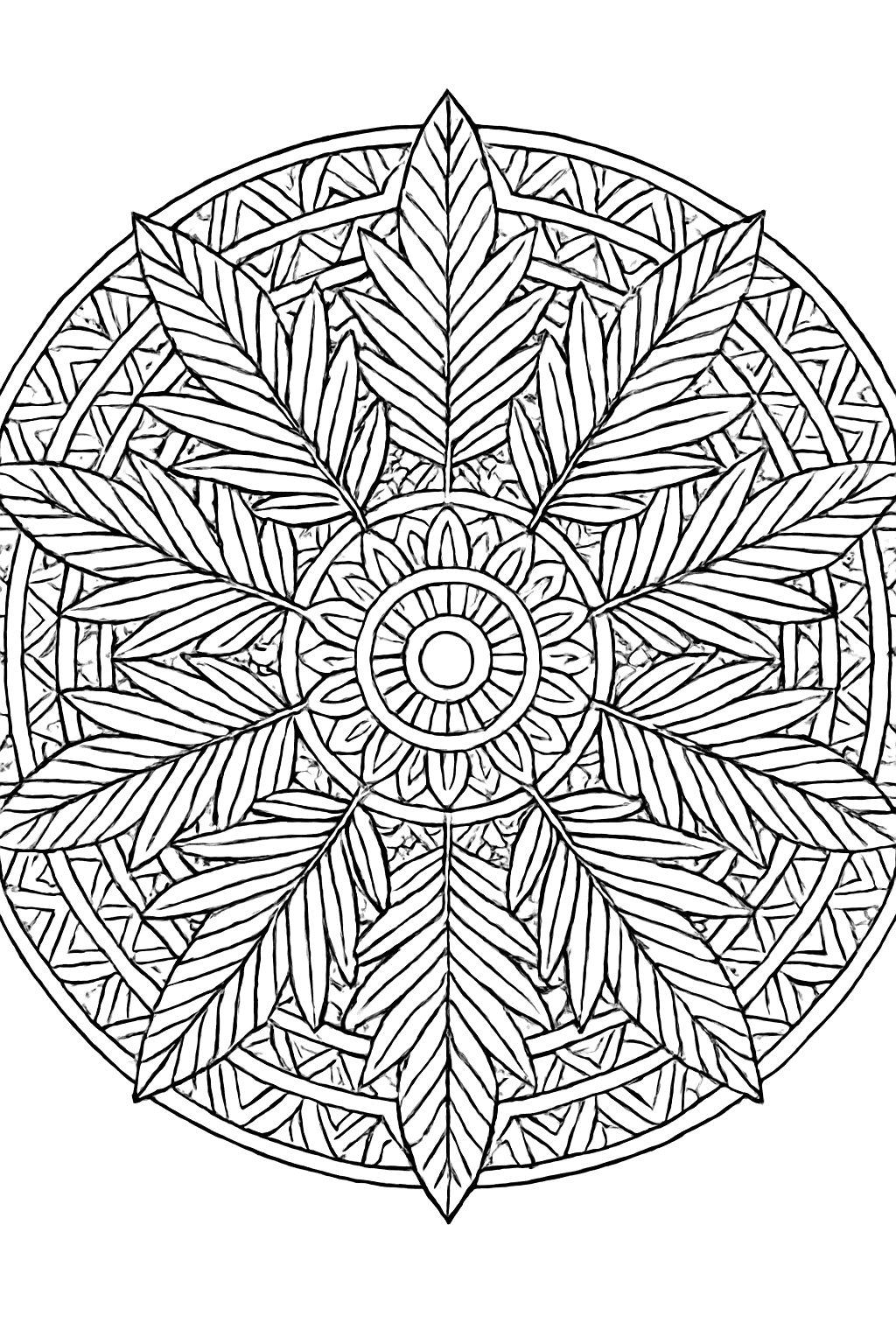 Palm Leaf Coloring Pages - Mandala Designs for Adults