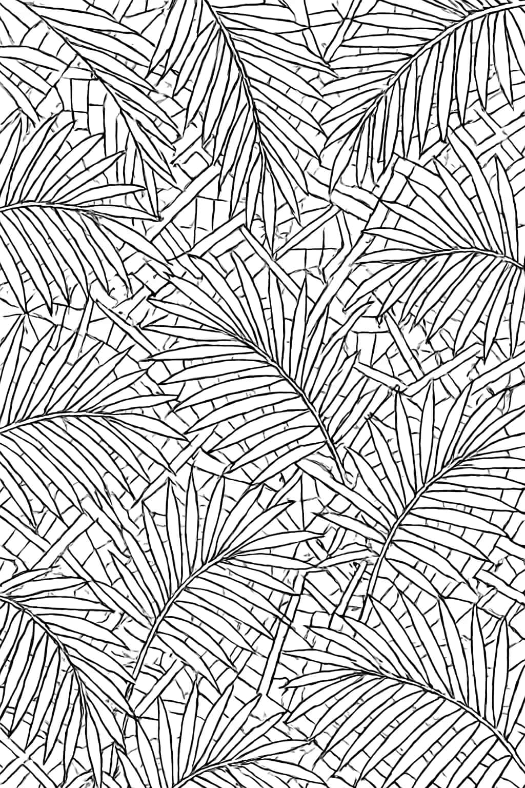 Palm Leaf Coloring Pages | Mosaic Pattern for Adults
