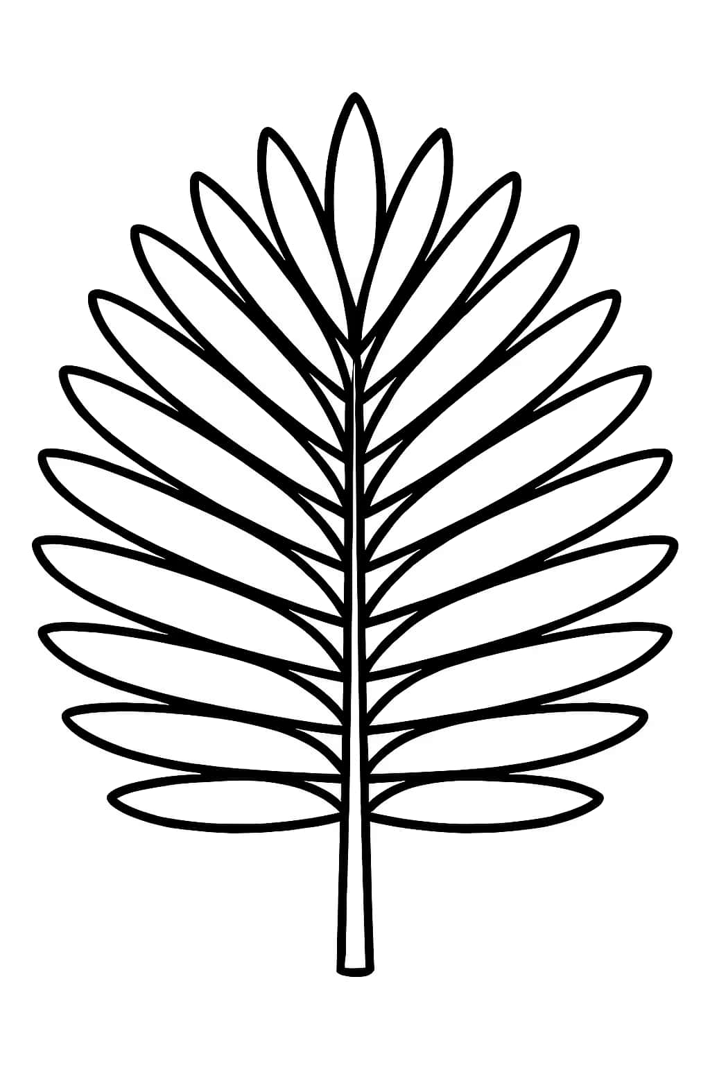 Palm Leaf Coloring Pages - Simple Palm Leaf for Toddlers