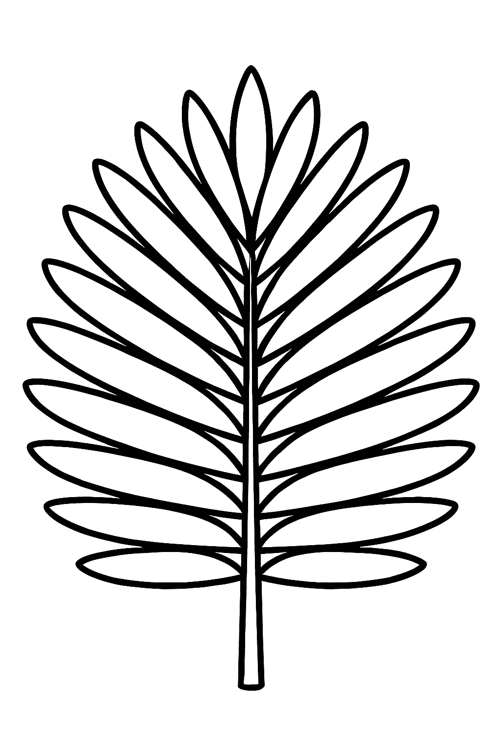 Palm Leaf Coloring Pages - Simple Palm Leaf for Toddlers