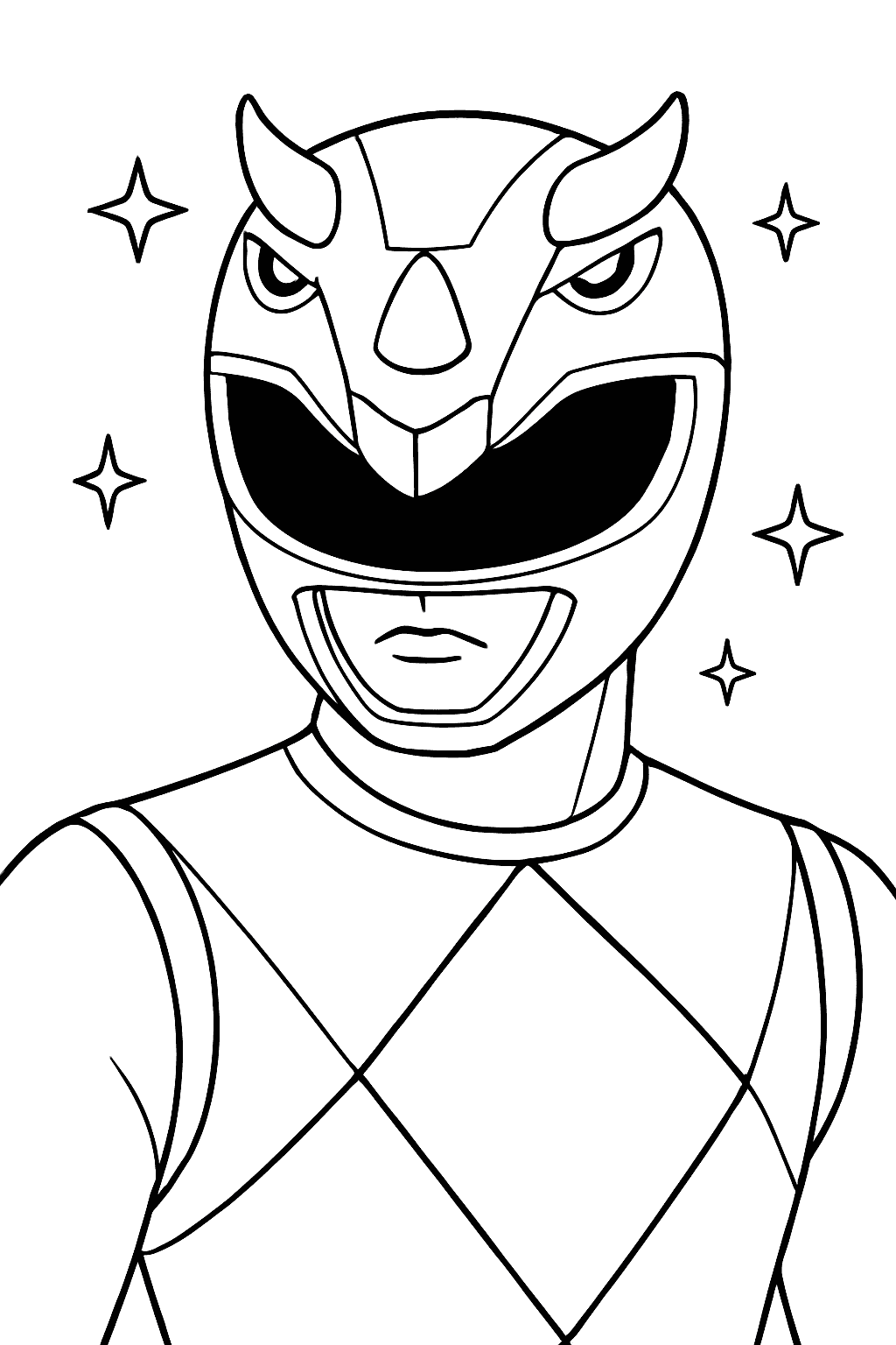 Power Rangers Coloring Pages - Blue Ranger Animal Helmet