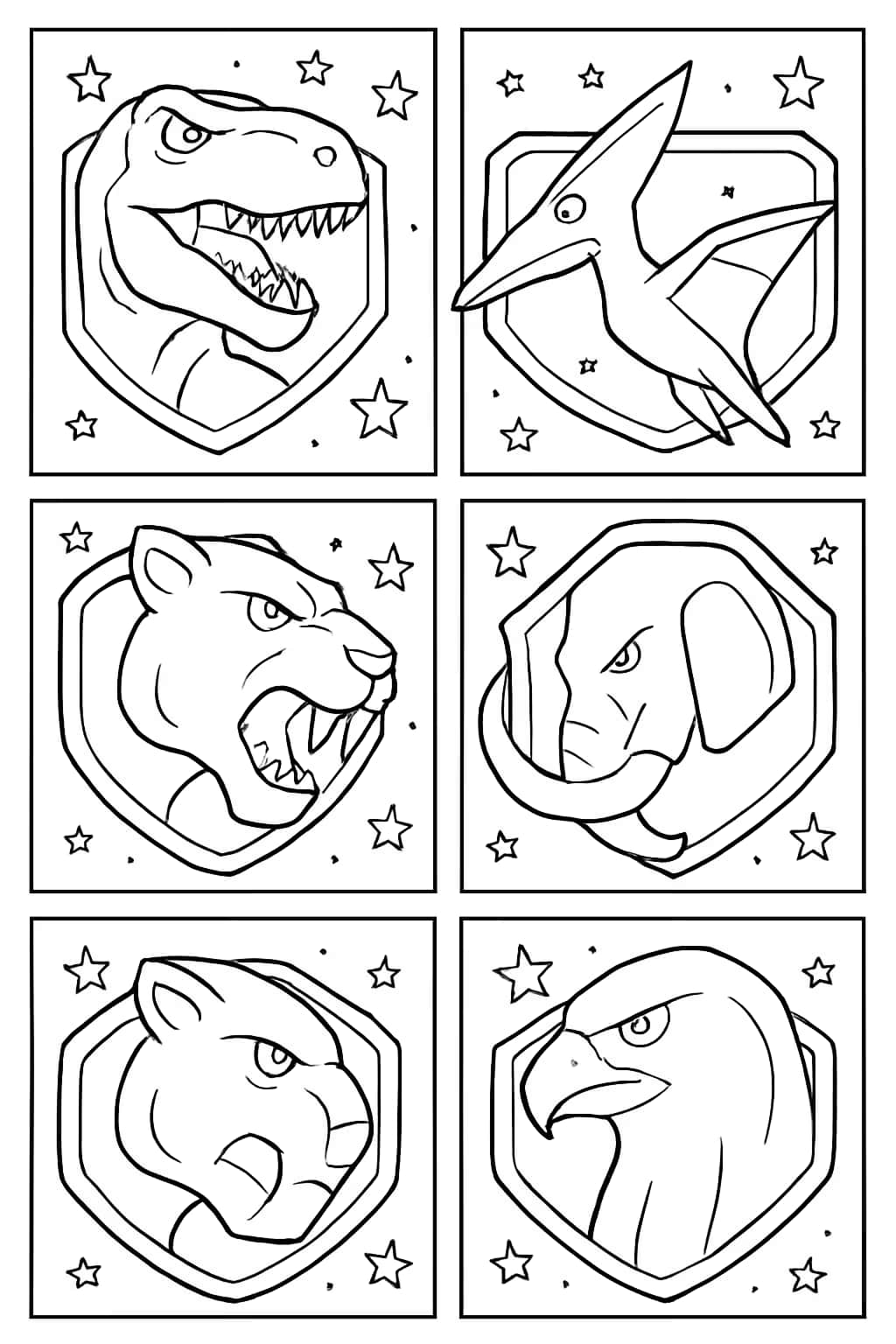 Power Rangers pagine da colorare - Animali e Simboli