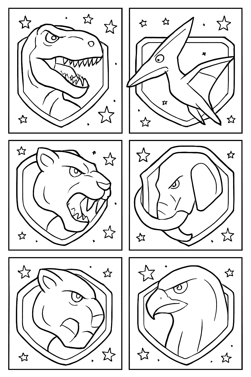 Power Rangers Coloring Pages - Ranger Animals Emblems