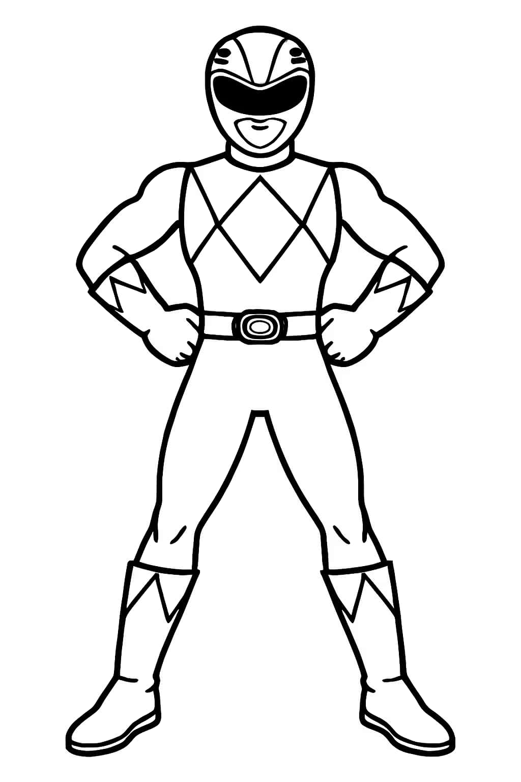 Power Rangers pagine da colorare - Red Ranger posa semplice