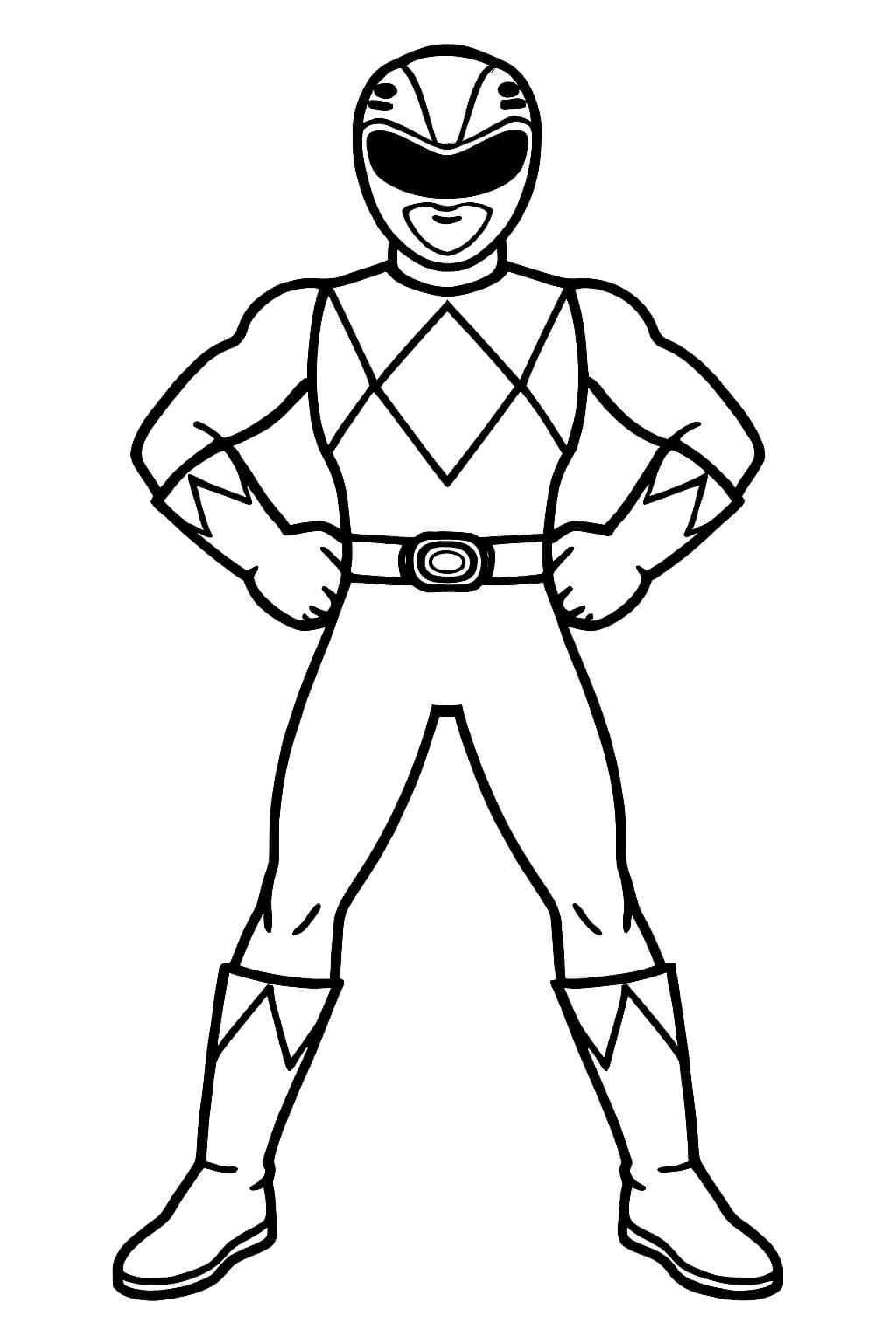 Power Rangers pagine da colorare – Red Ranger posa semplice