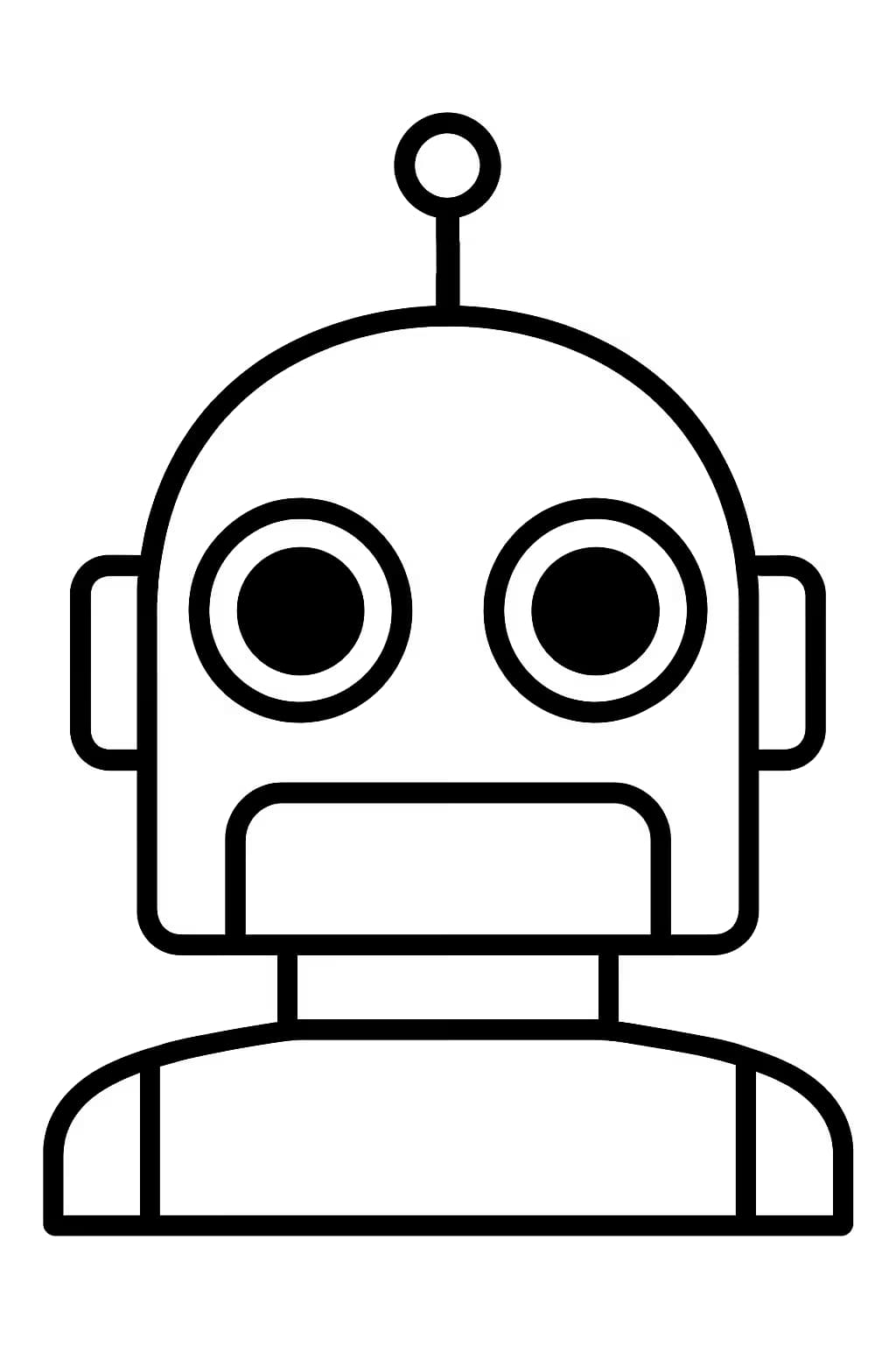 Robot Coloring Pages – Friendly Robot Head for Toddlers