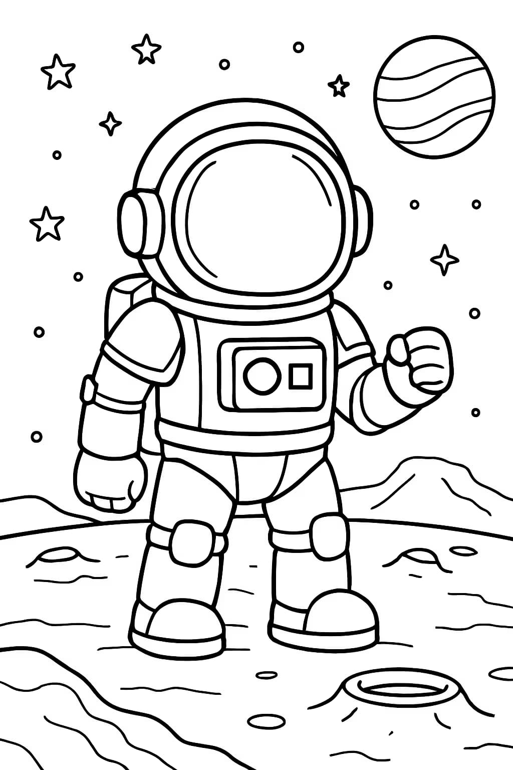 Robot Coloring Pages – Space Explorer Robot Printable for Teens