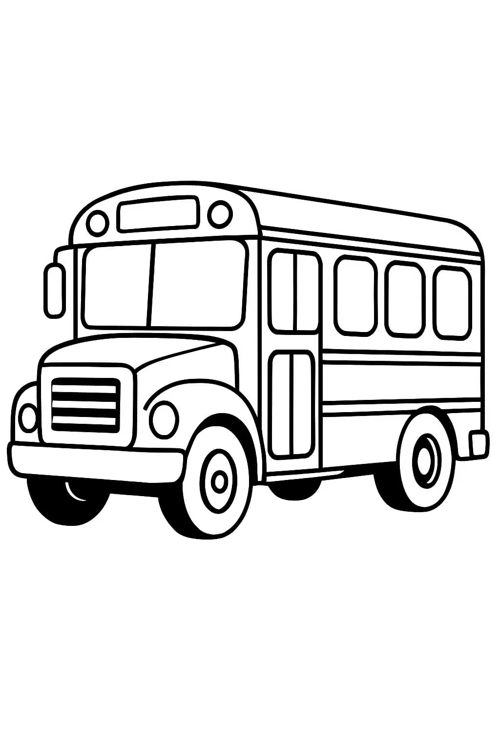 School Coloring Pages – Simple School Bus Coloring Page for Toddlers