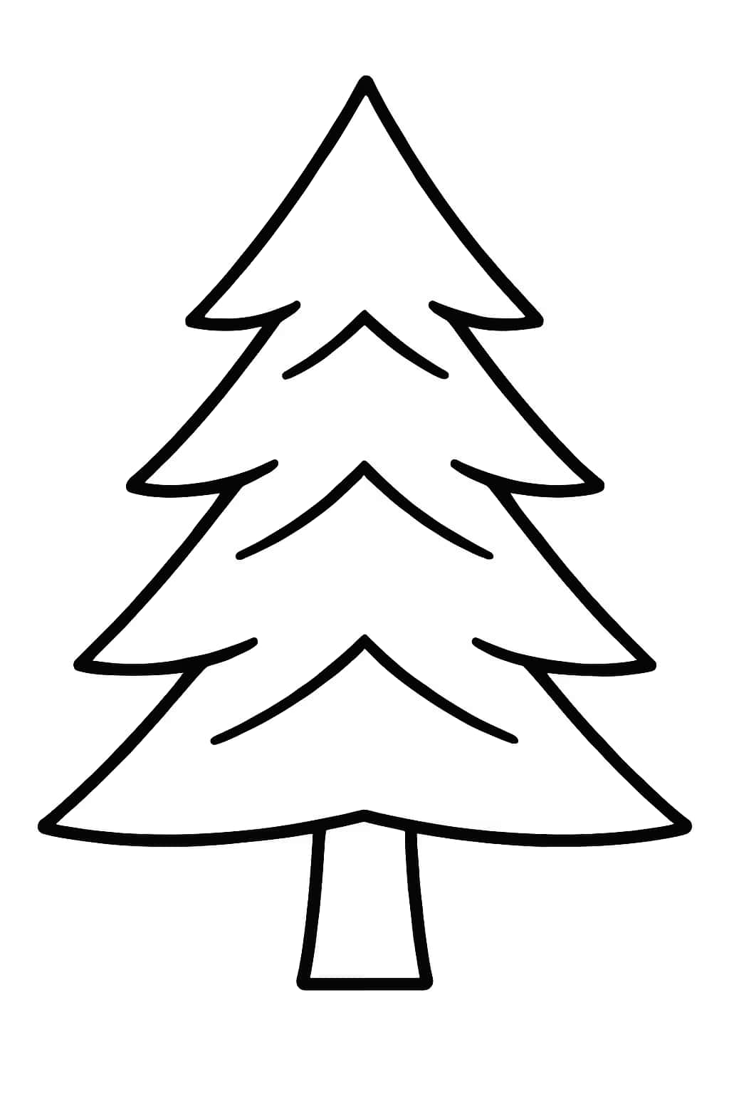 Pages de coloriage d'arbres - Sapin simple pour tout-petits