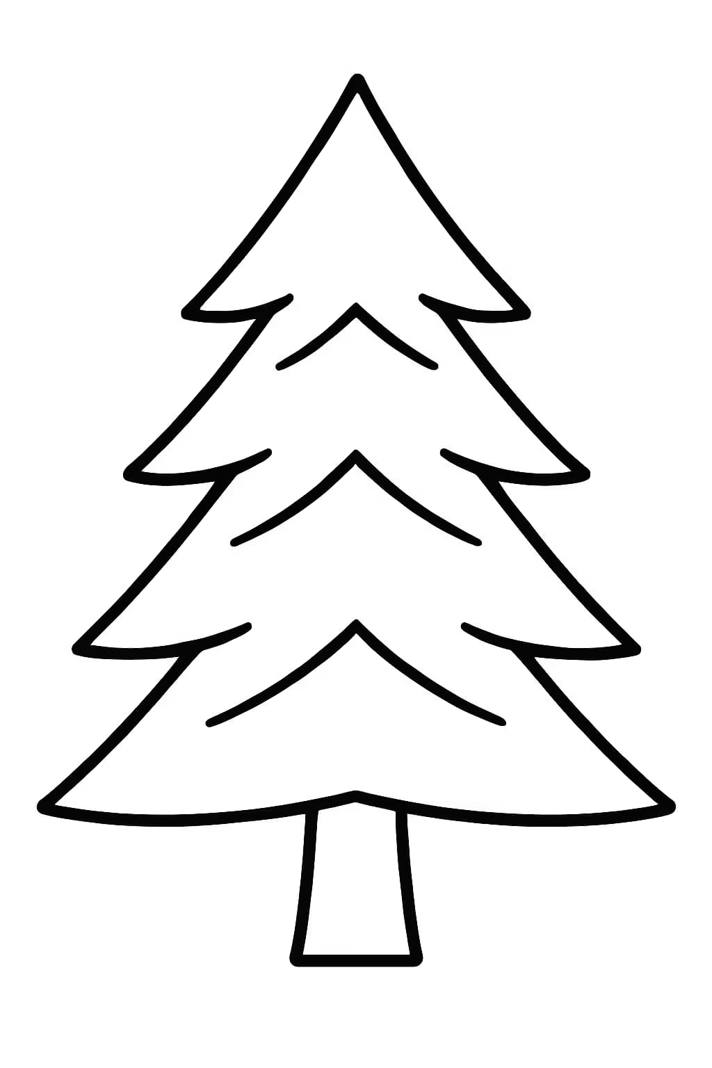 Pages de coloriage d'arbres – Sapin simple pour tout-petits