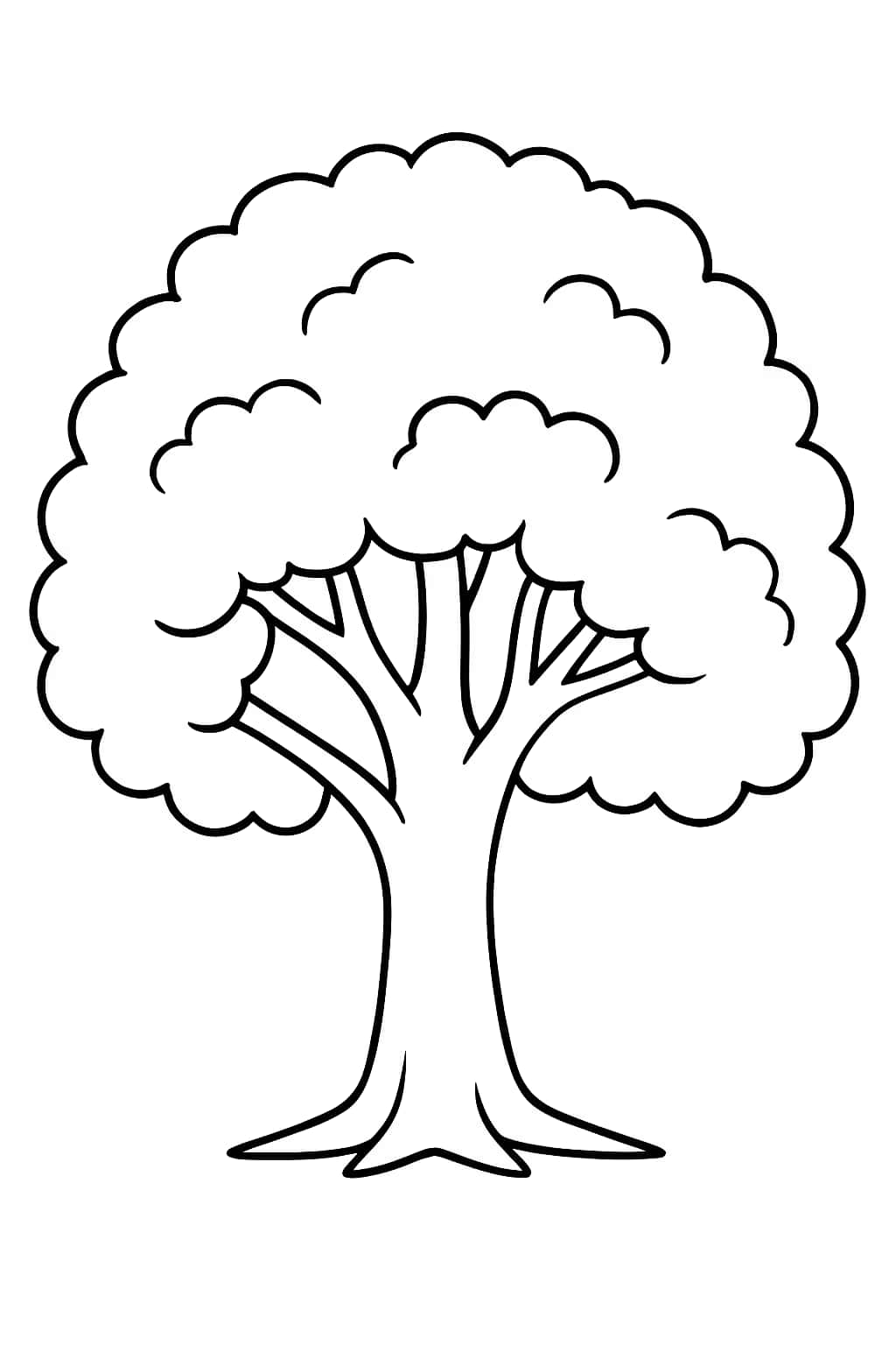 Pages de coloriage d'arbre - Arbre simple pour tout-petits