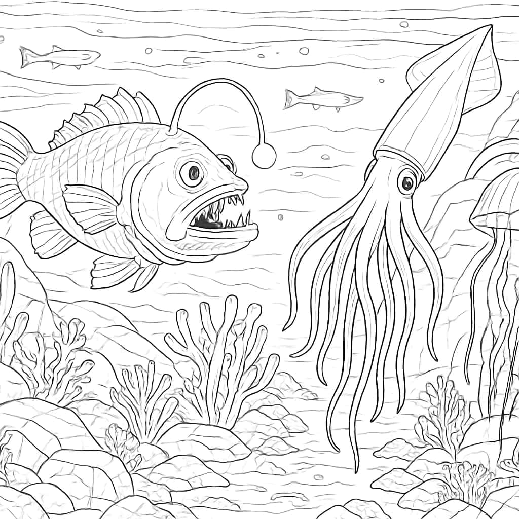 Ocean Animals Coloring Pages - Deep Sea Exploration