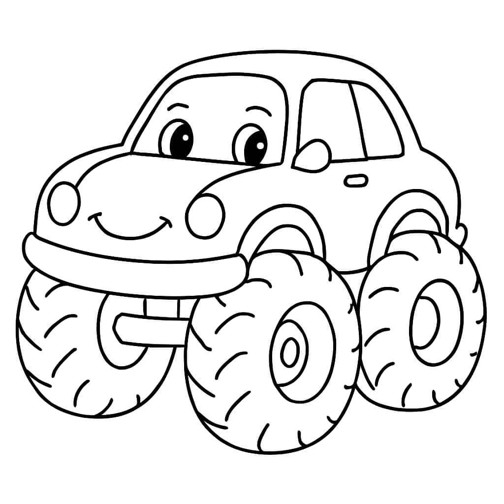 자동차 색칠공부 페이지 - 귀여운 만화 자동차