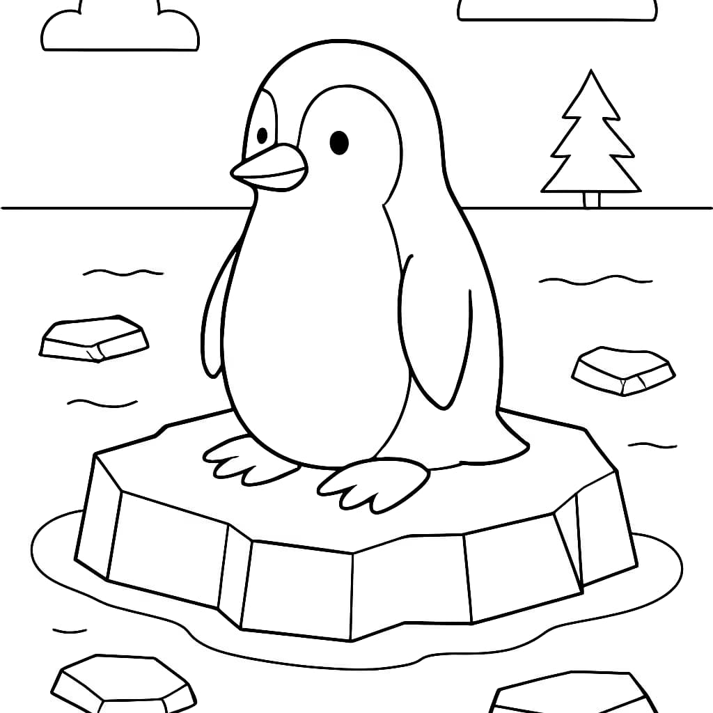 Páginas para colorir de pinguim