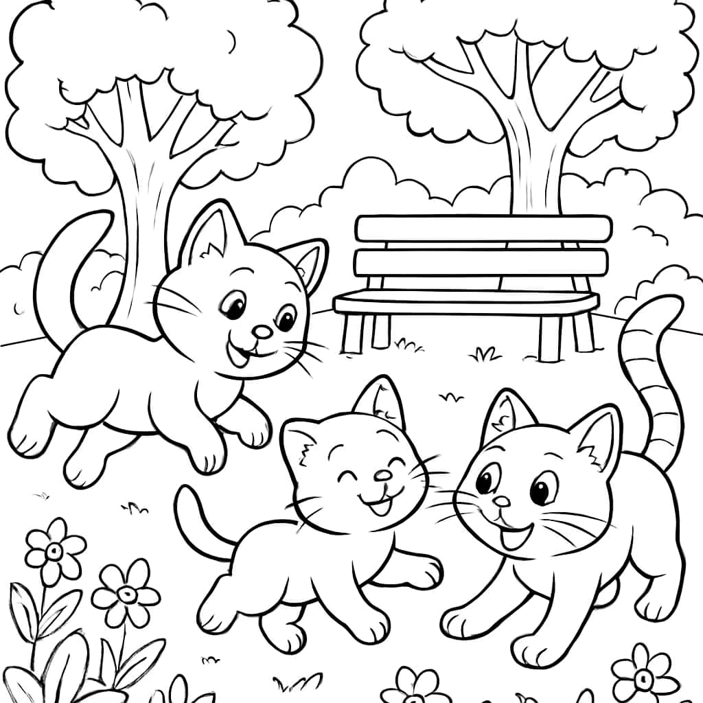 고양이 색칠하기 페이지