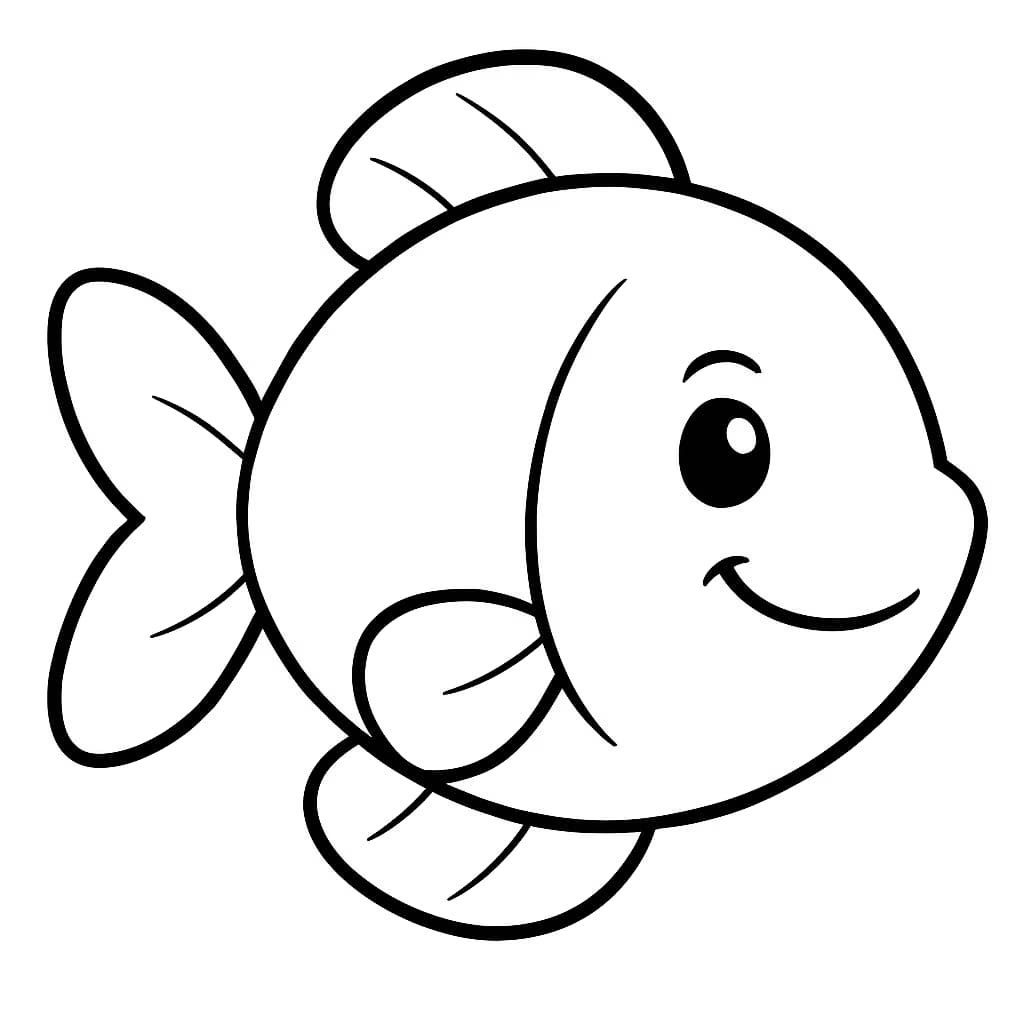 Fish Coloring Pages – Simple Fish for Toddlers