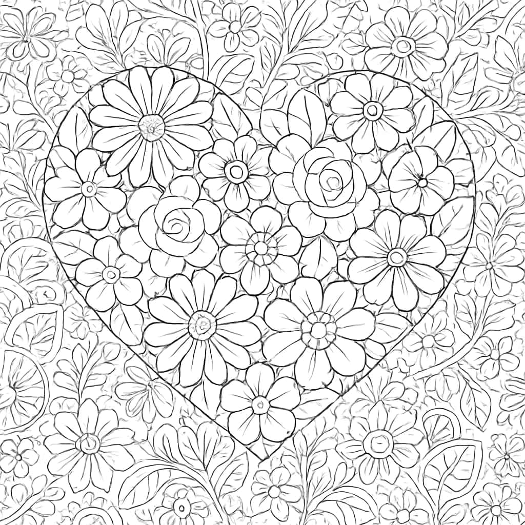 花卉涂色页 | 复杂花心图案成人专用